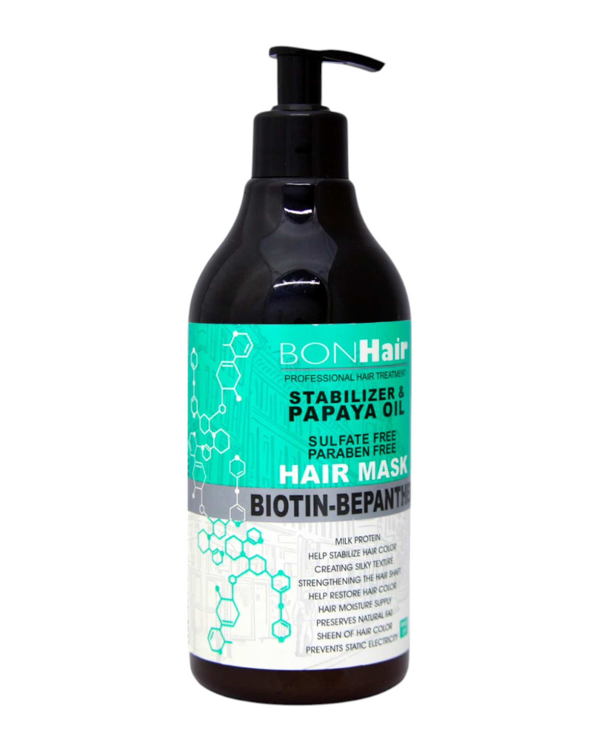 ماسک مو بدون سولفات درمانی بن هیر Bon Hair حاوی پاپایا حجم 500ml
