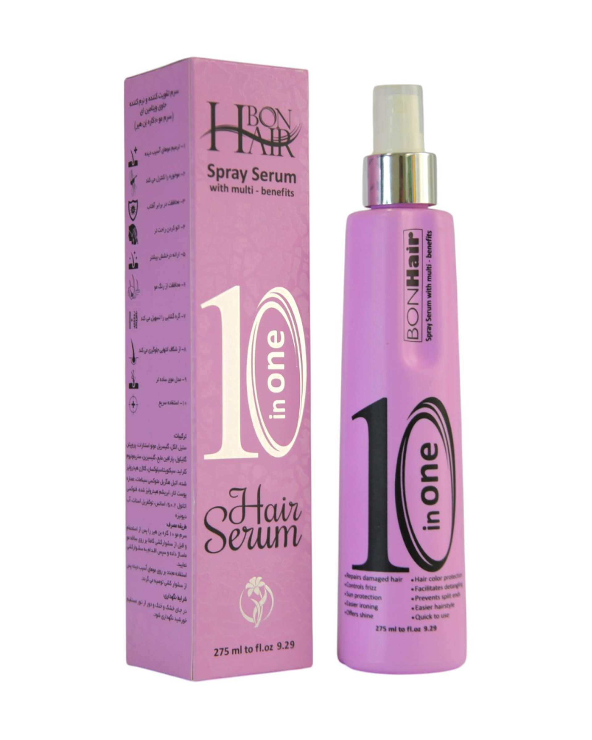 سرم تقویت کننده و نرم کننده مو 10 کاره بن هیر Bon Hair حاوی ویتامین E حجم 275ml