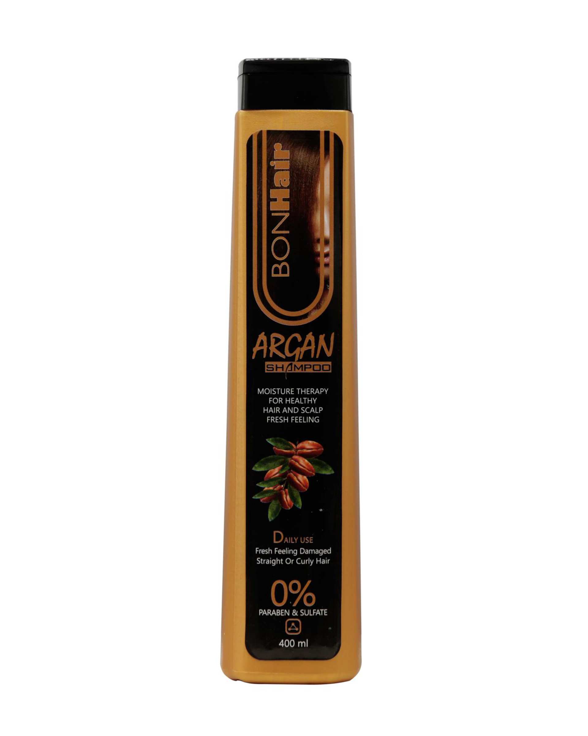 شامپو تقویت کننده مو بدون سولفات بن هیر Bon Hair حاوی روغن آرگان حجم 400ml