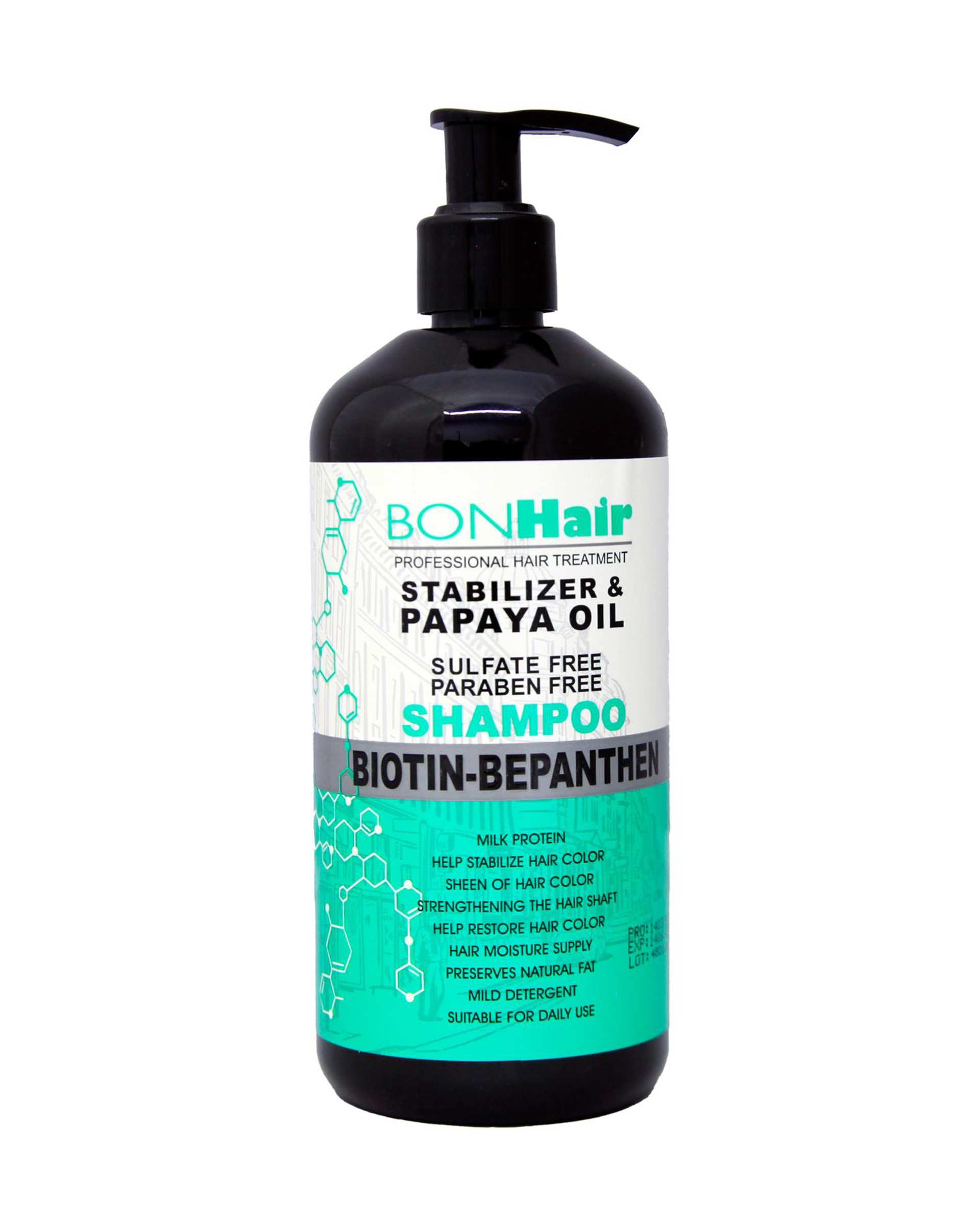شامپو مو درمانی بدون سولفات بن هیر Bon Hair حاوی پاپایا حجم 500ml