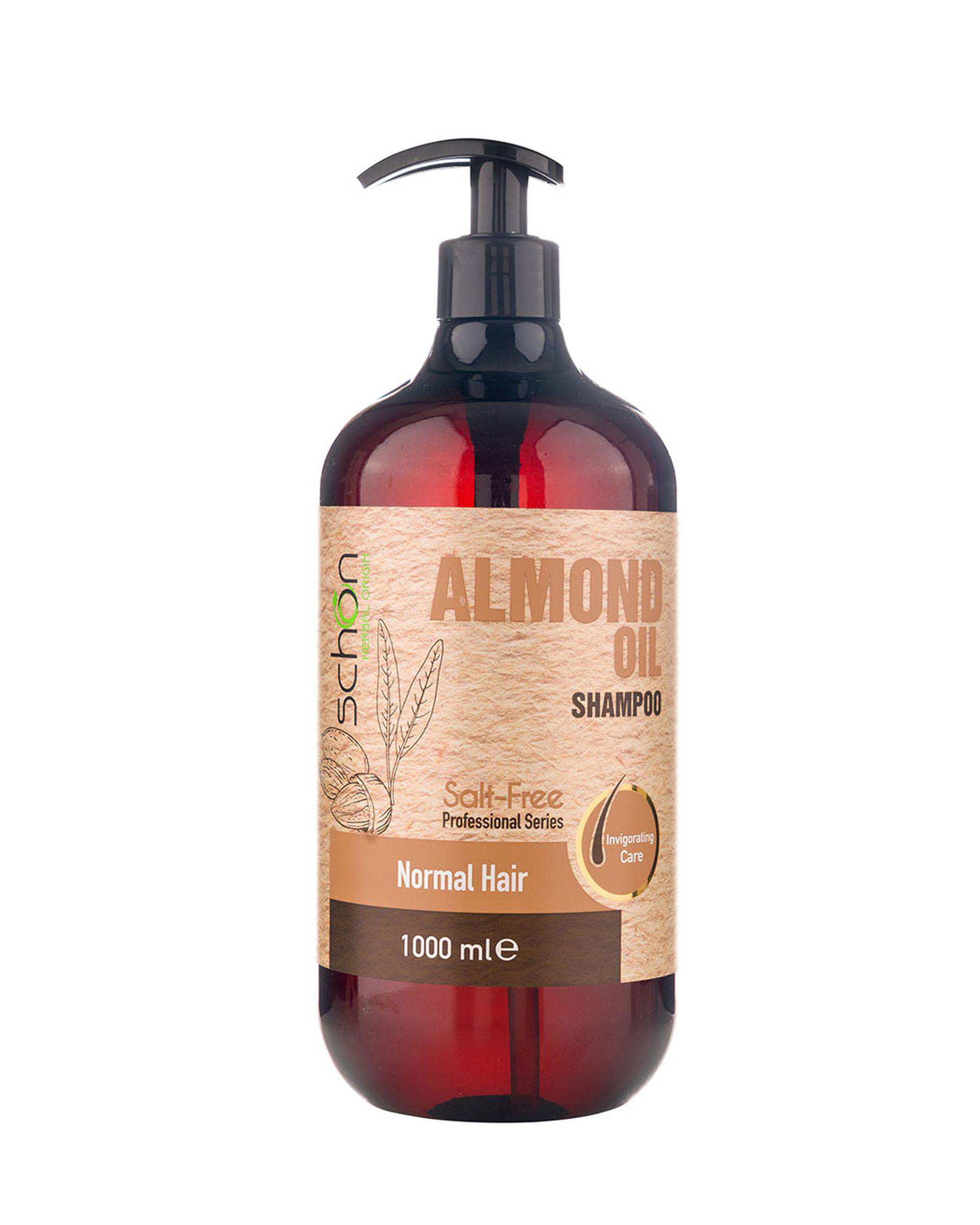 شامپو احیا کننده مو شون Schon مناسب موهای معمولی حاوی روغن بادام حجم 1000ml