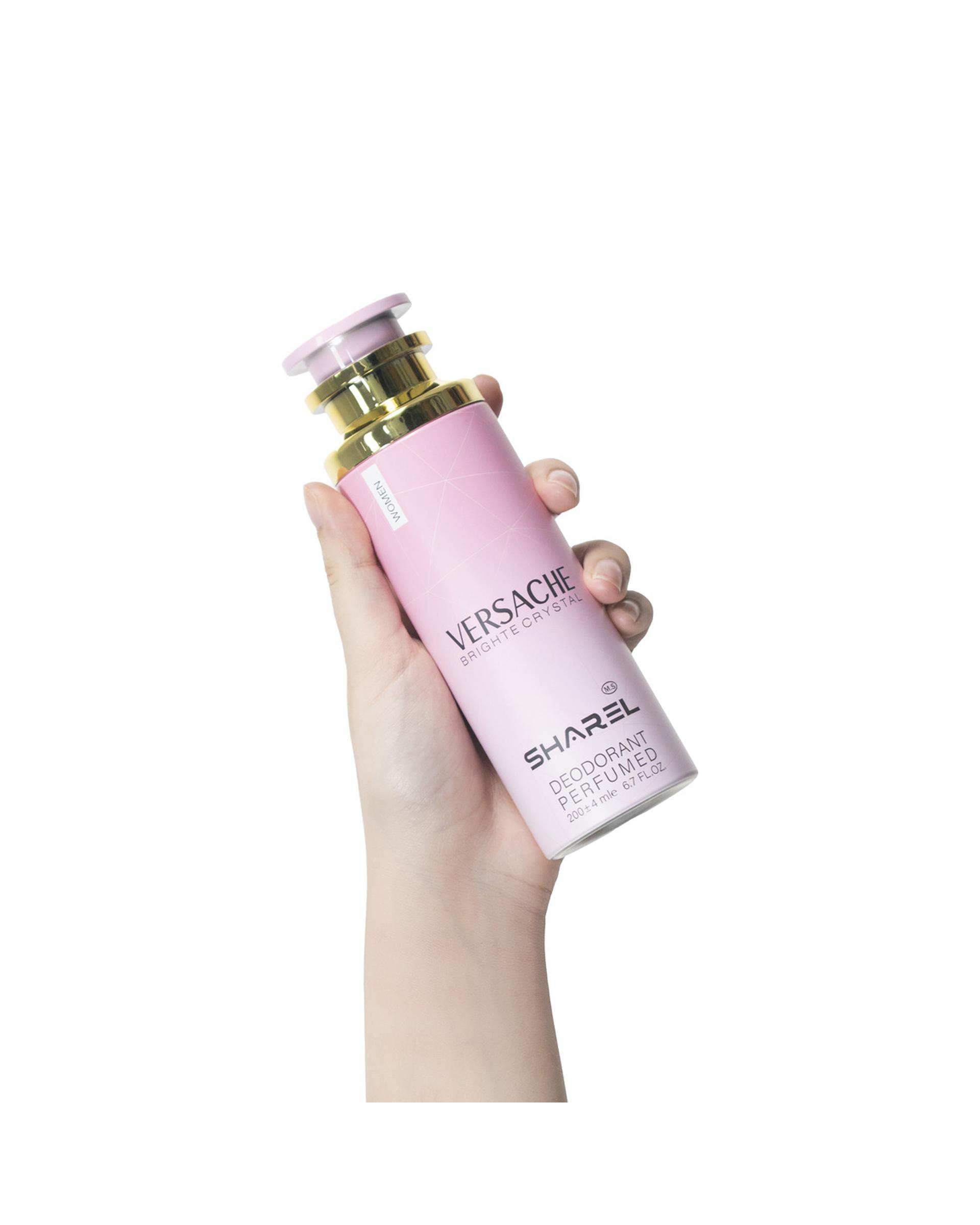 اسپری دئودورانت زنانه شارل Sharel مدل Versache Bright Crystal حجم 200ml