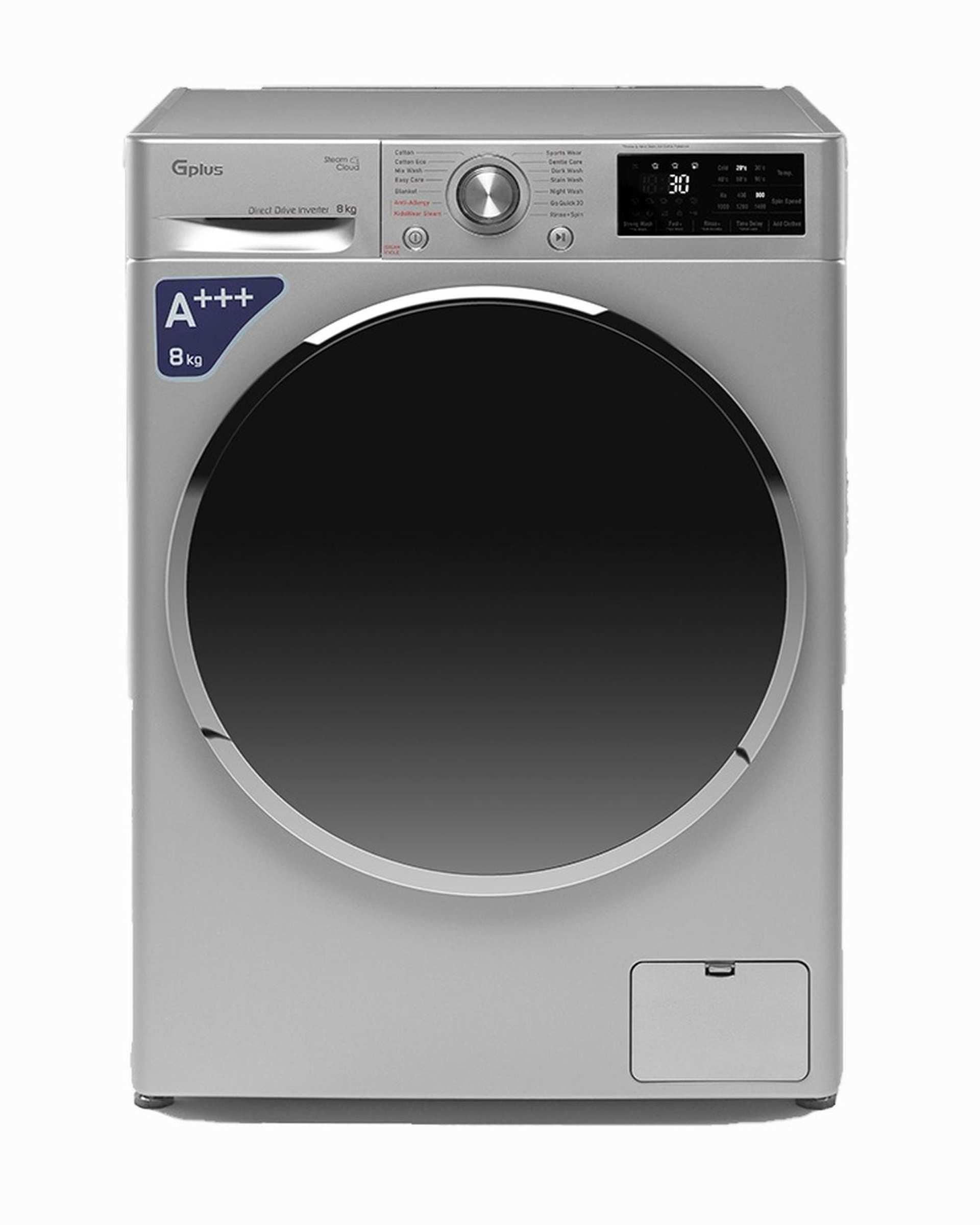 ماشین لباسشویی نقره ای جی پلاس Gplus مدل GWM-R88S.KTN ظرفیت 8 کیلوگرم
