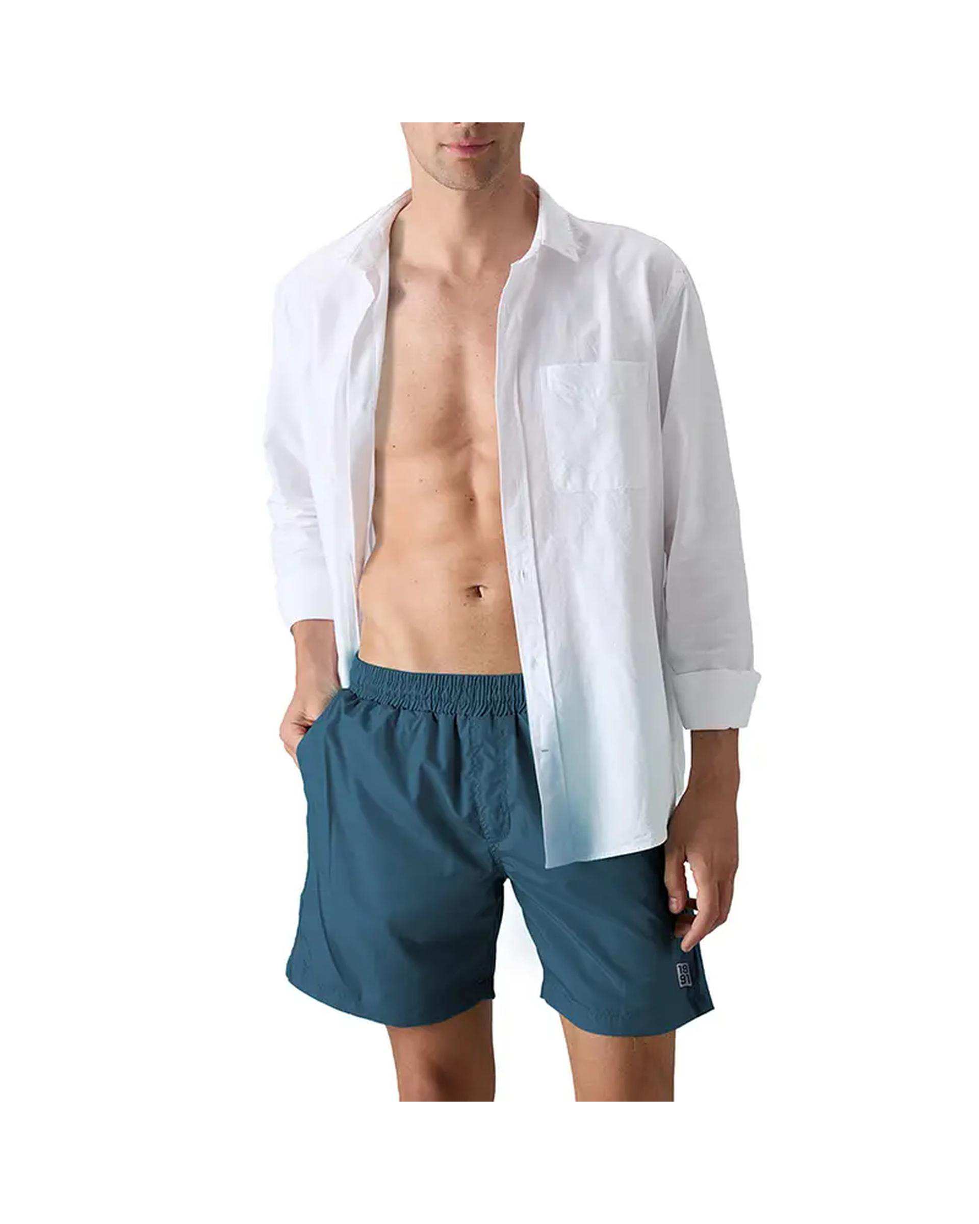 مایو مردانه آبی نیلی نوزده نود و یک 1991 مدل SH1971 BL