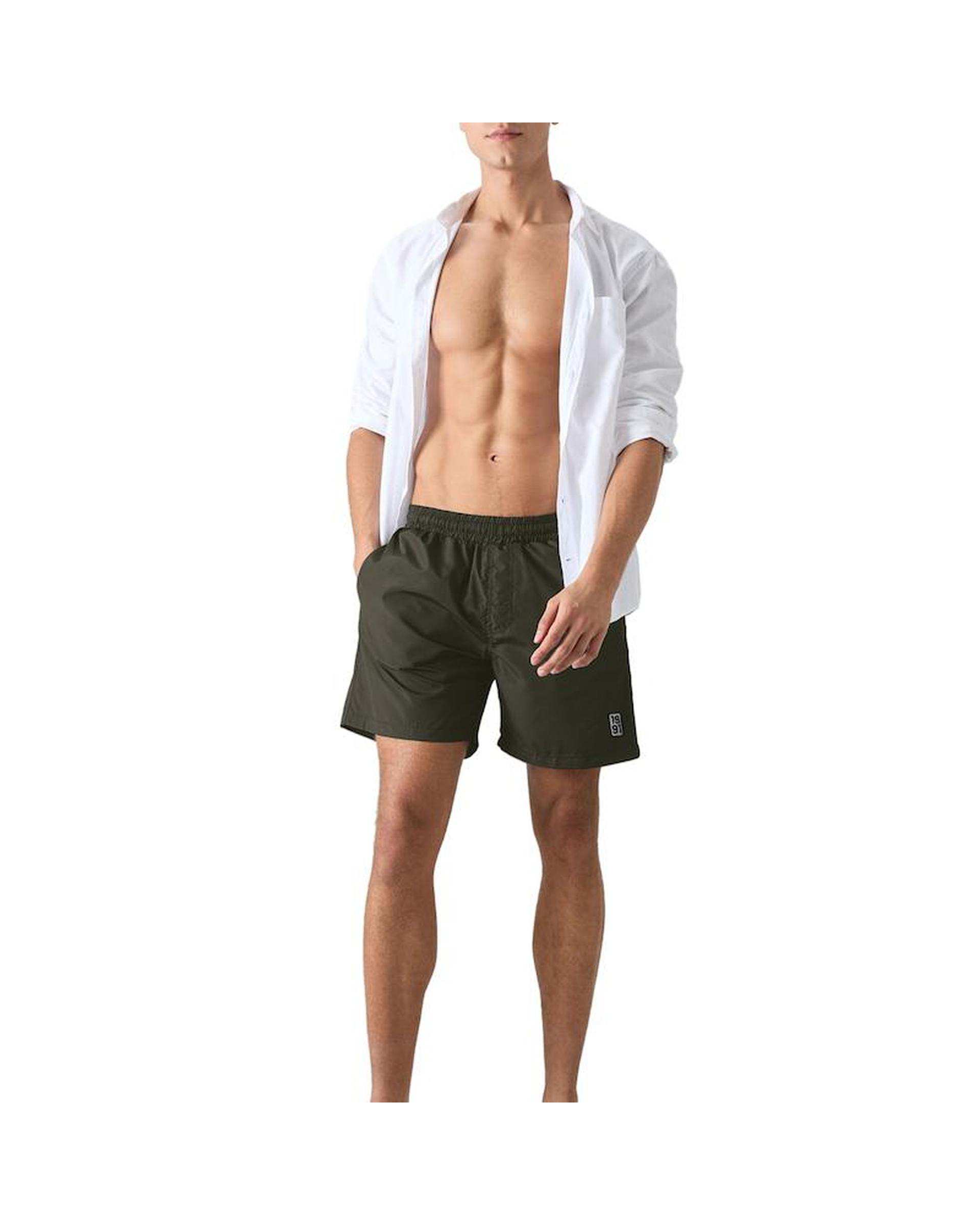 مایو مردانه سبز زیتونی نوزده نود و یک 1991 مدل SH1971 OGR