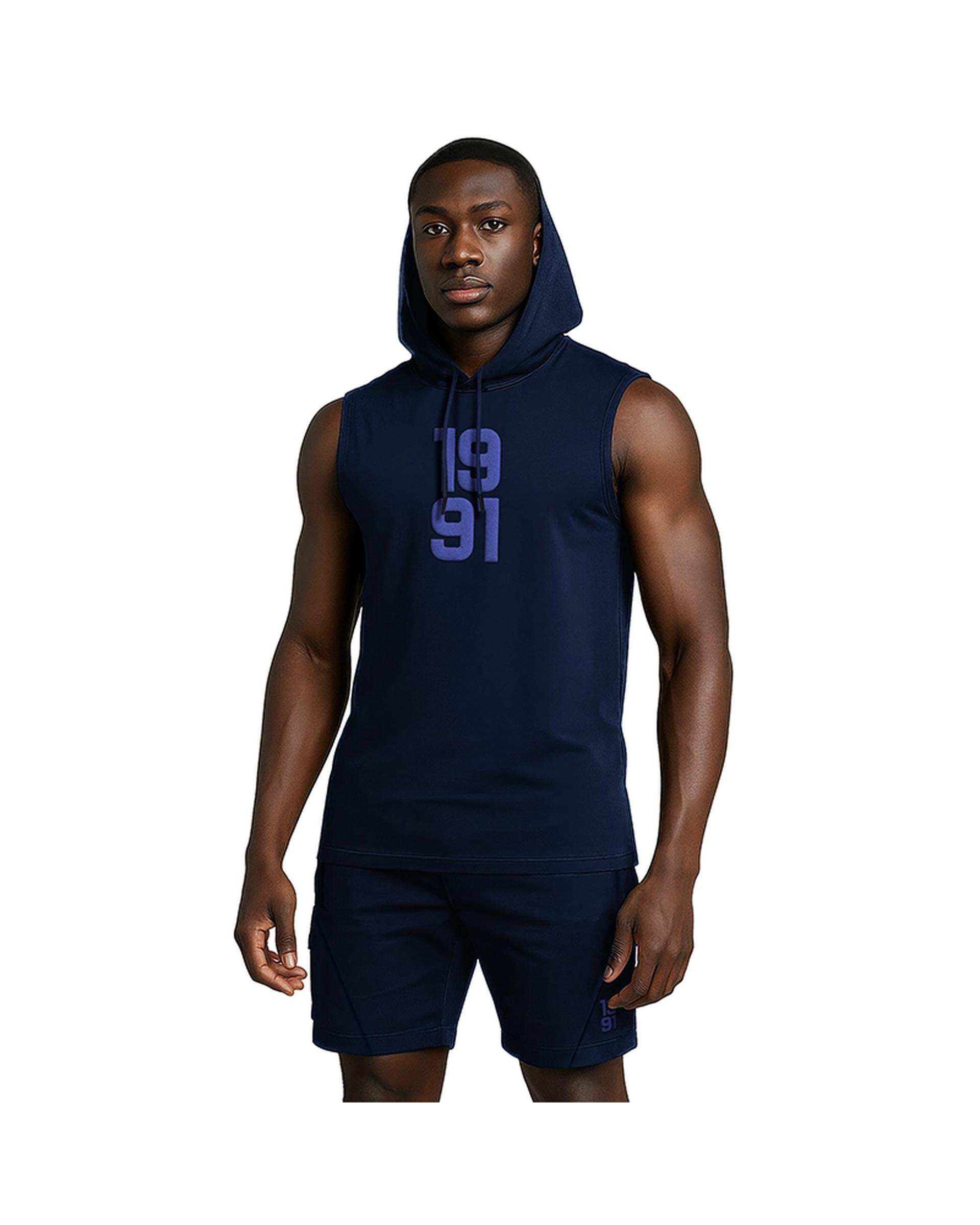 تاپ ورزشی مردانه کلاهدار سرمه ای نوزده نود و یک 1991 مدل TS1985 NB