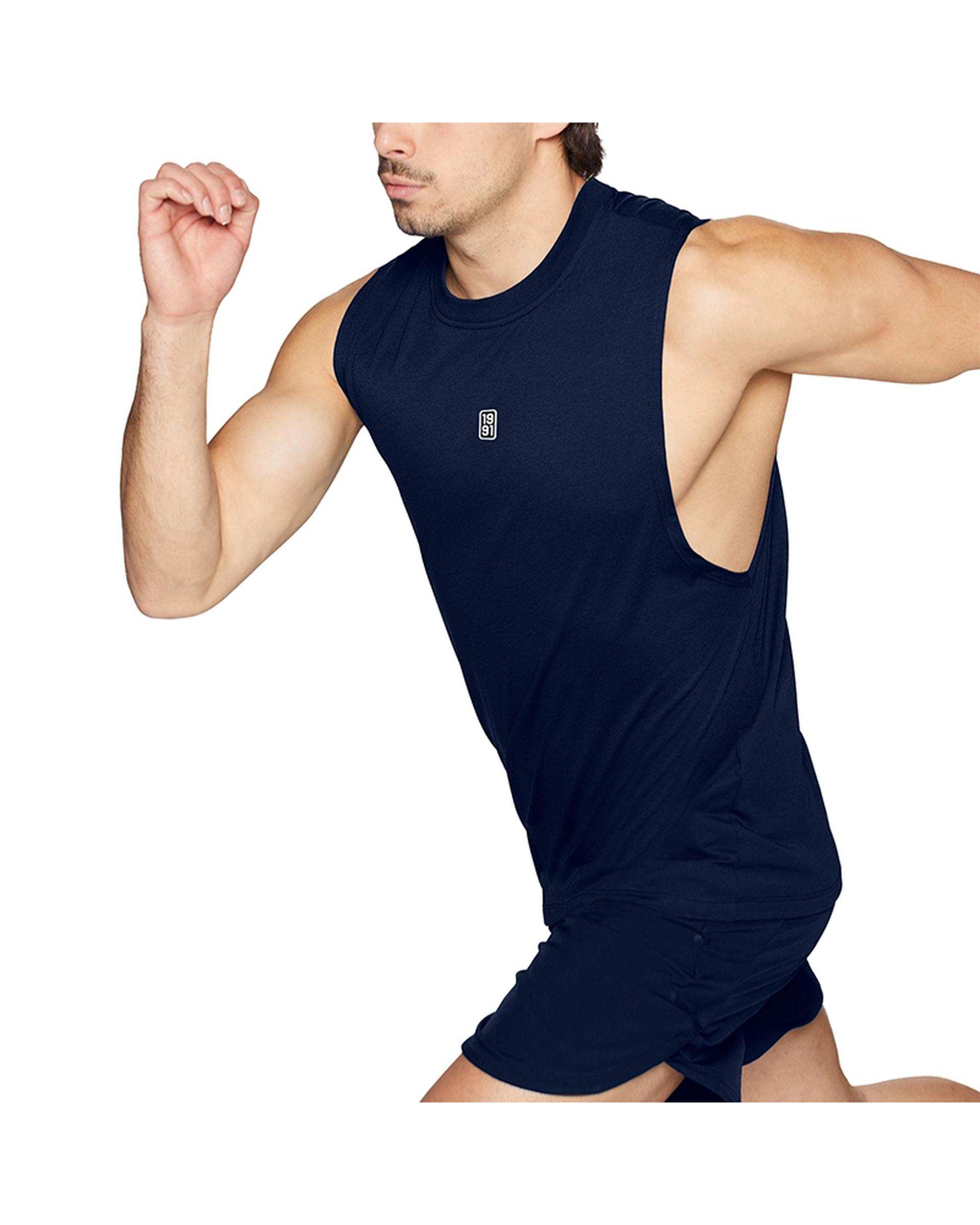 تاپ ورزشی مردانه کلاهدار سرمه ای نوزده نود و یک 1991 مدل TS1986 NB