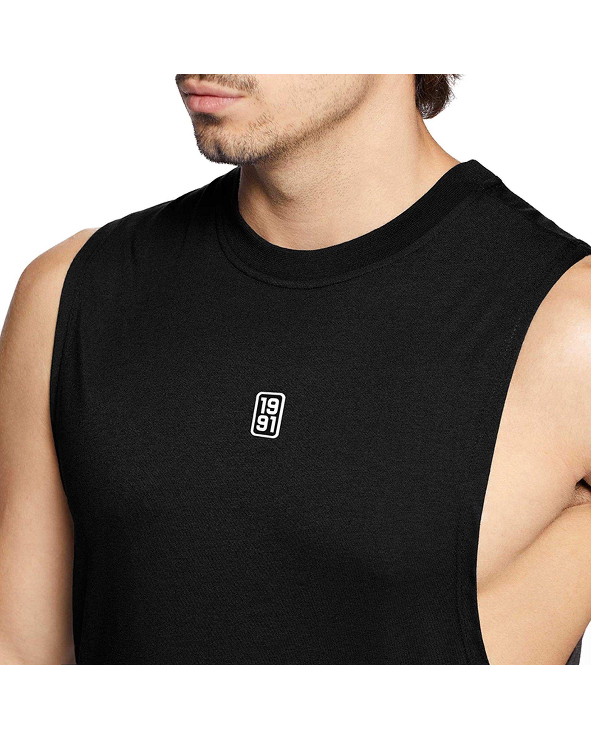 تاپ ورزشی مردانه کلاهدار مشکی نوزده نود و یک 1991 مدل TS1986 B