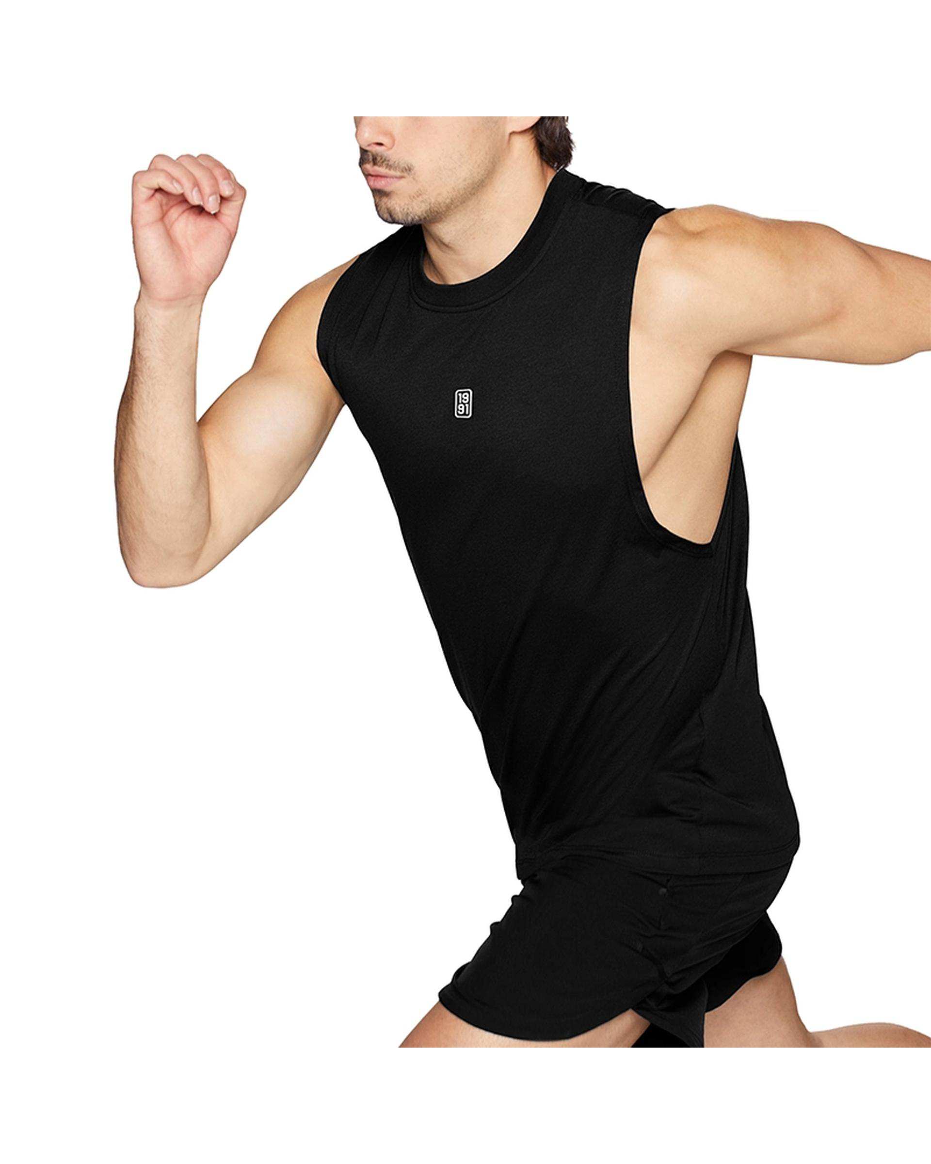 تاپ ورزشی مردانه کلاهدار مشکی نوزده نود و یک 1991 مدل TS1986 B