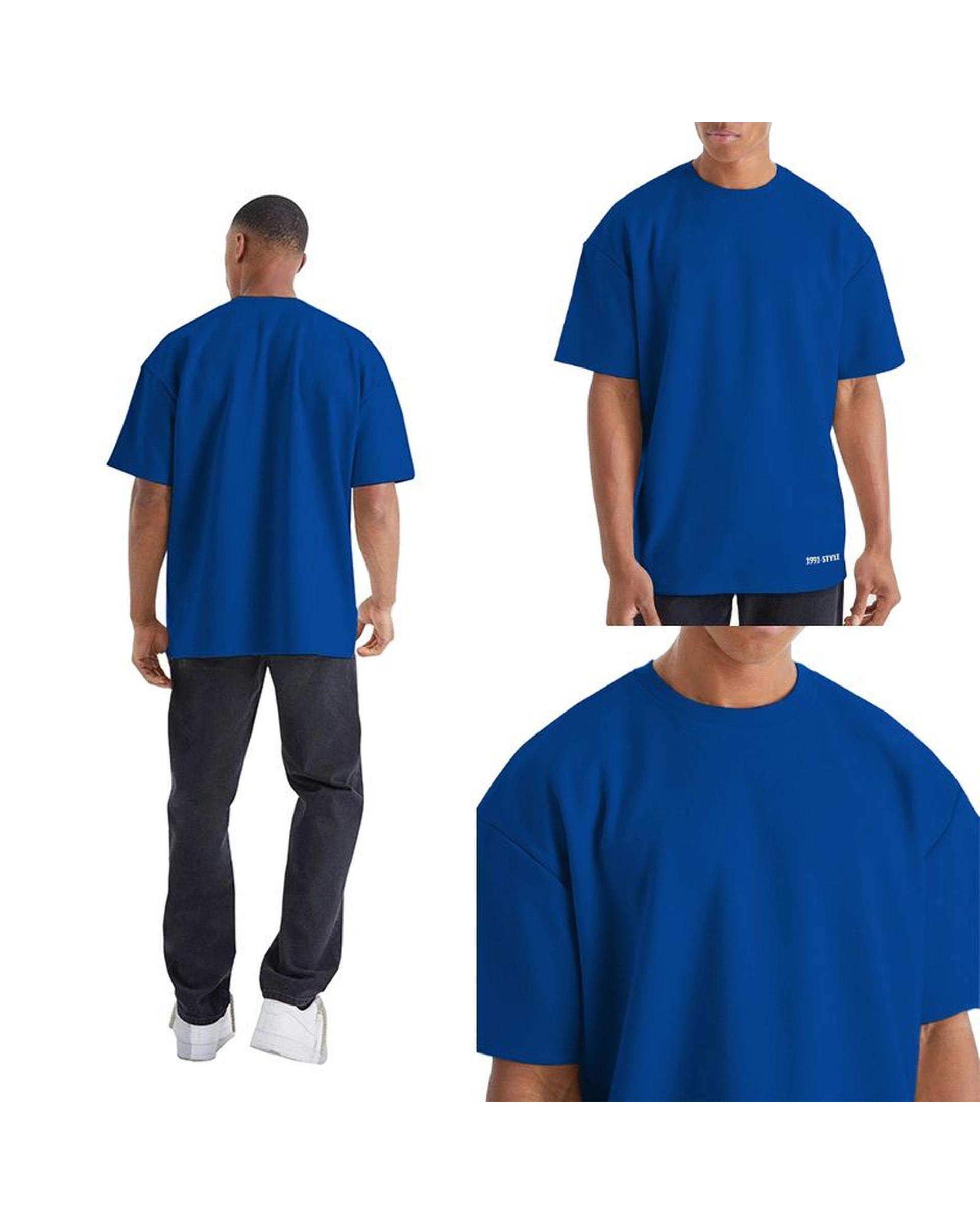 تی شرت مردانه اورسایز آبی کاربنی نوزده نود و یک 1991 مدل TS1963 DBL