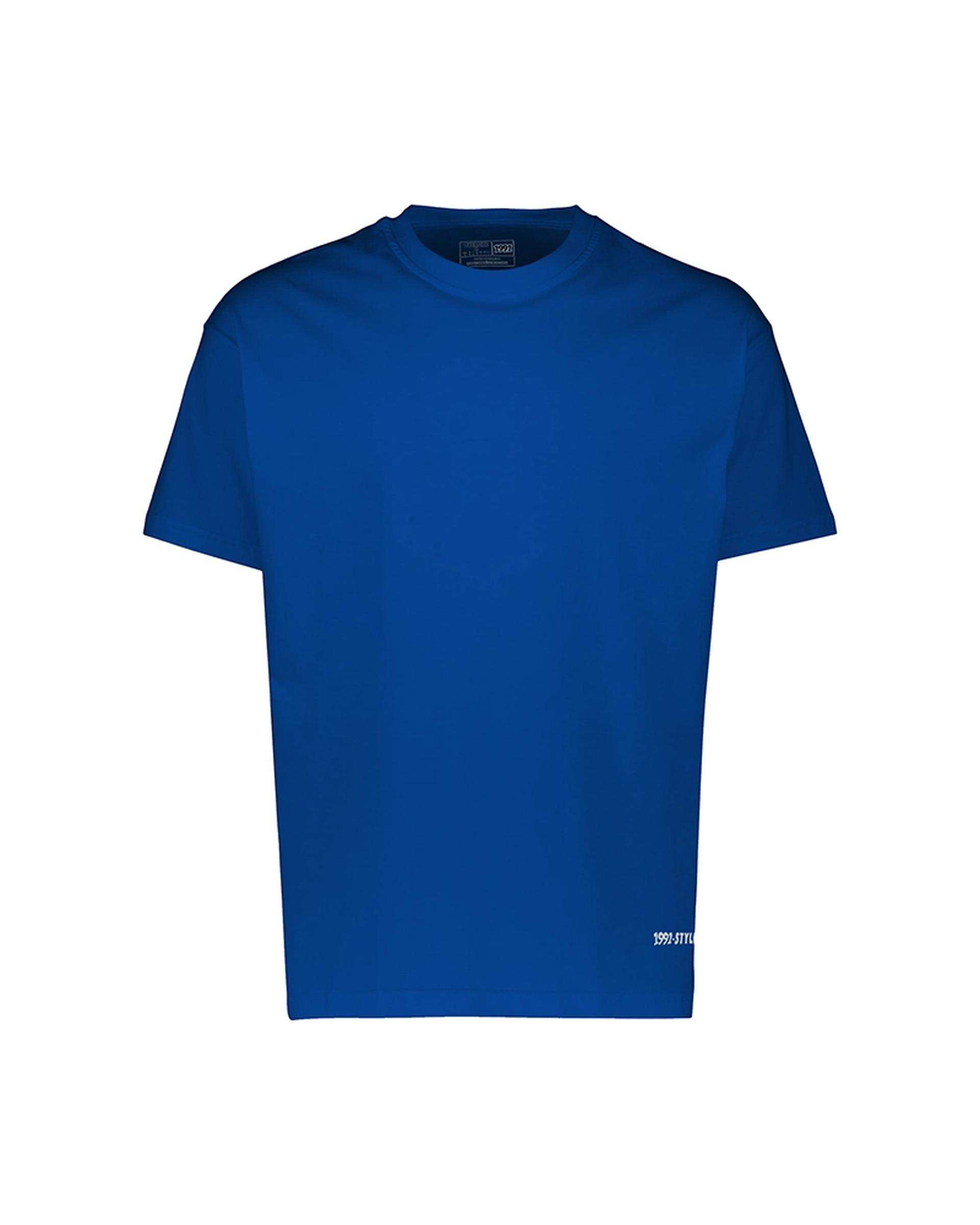 تی شرت مردانه اورسایز آبی کاربنی نوزده نود و یک 1991 مدل TS1963 DBL