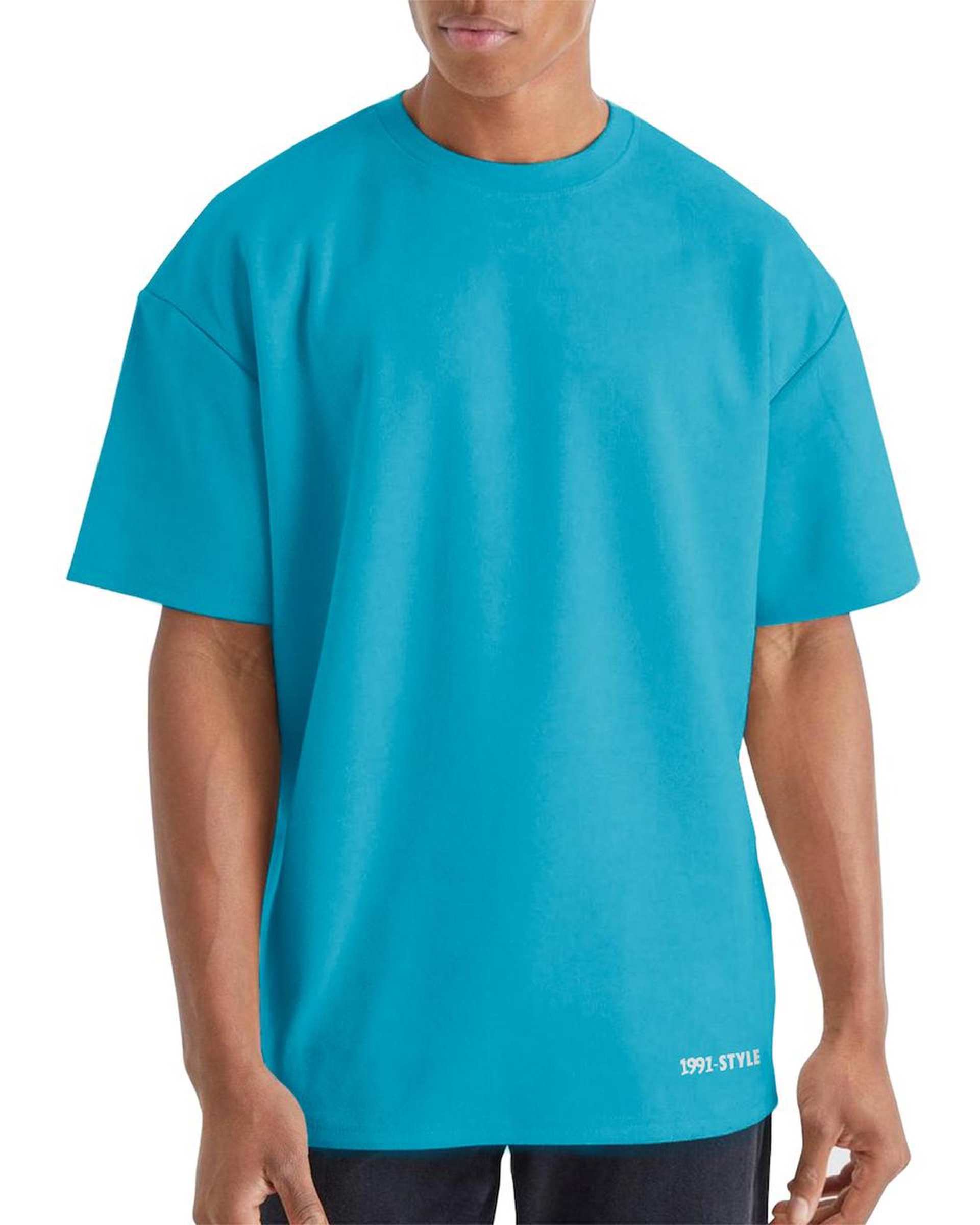 تی شرت مردانه اورسایز آبی نوزده نود و یک 1991 مدل TS1963 BL