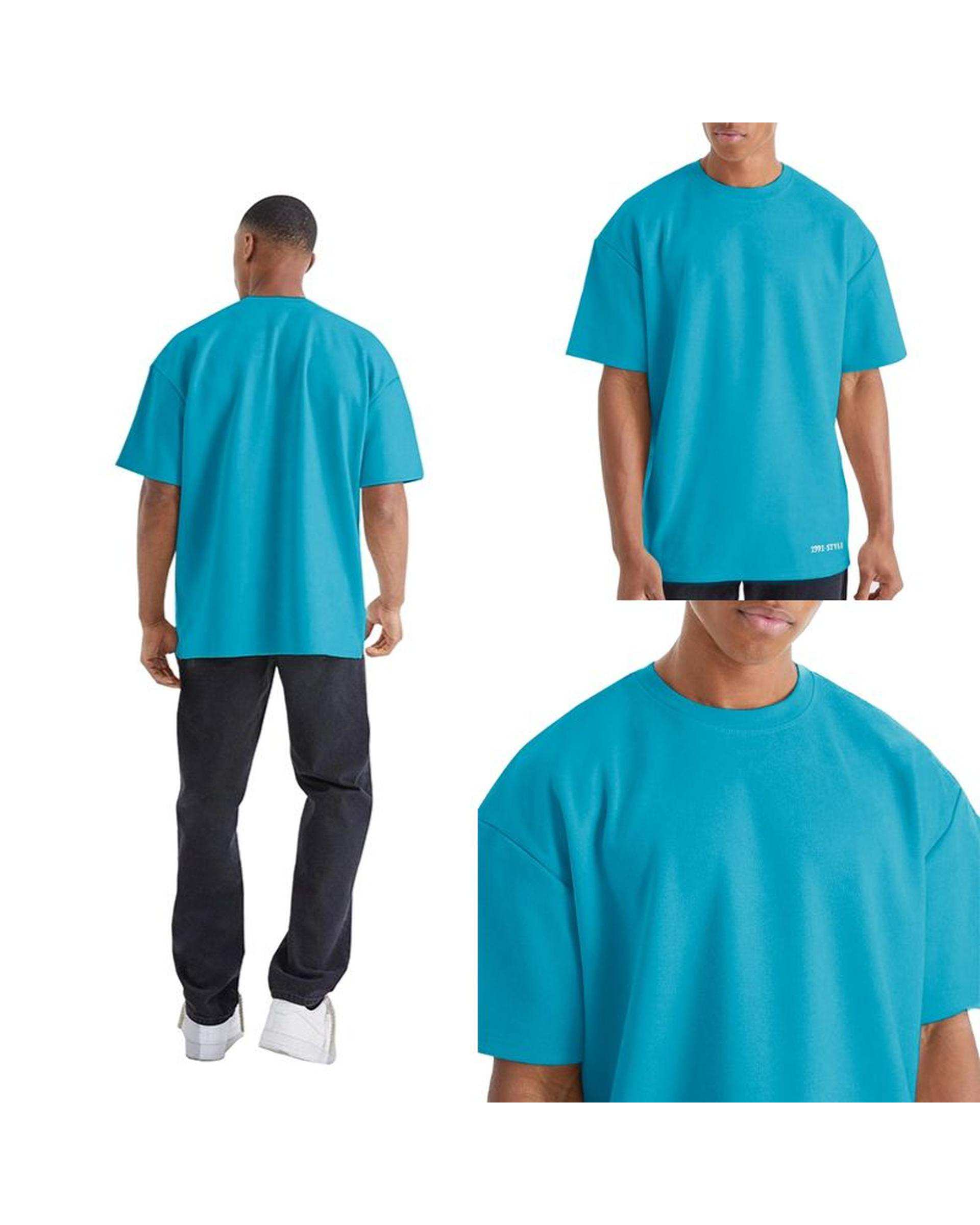 تی شرت مردانه اورسایز آبی نوزده نود و یک 1991 مدل TS1963 BL