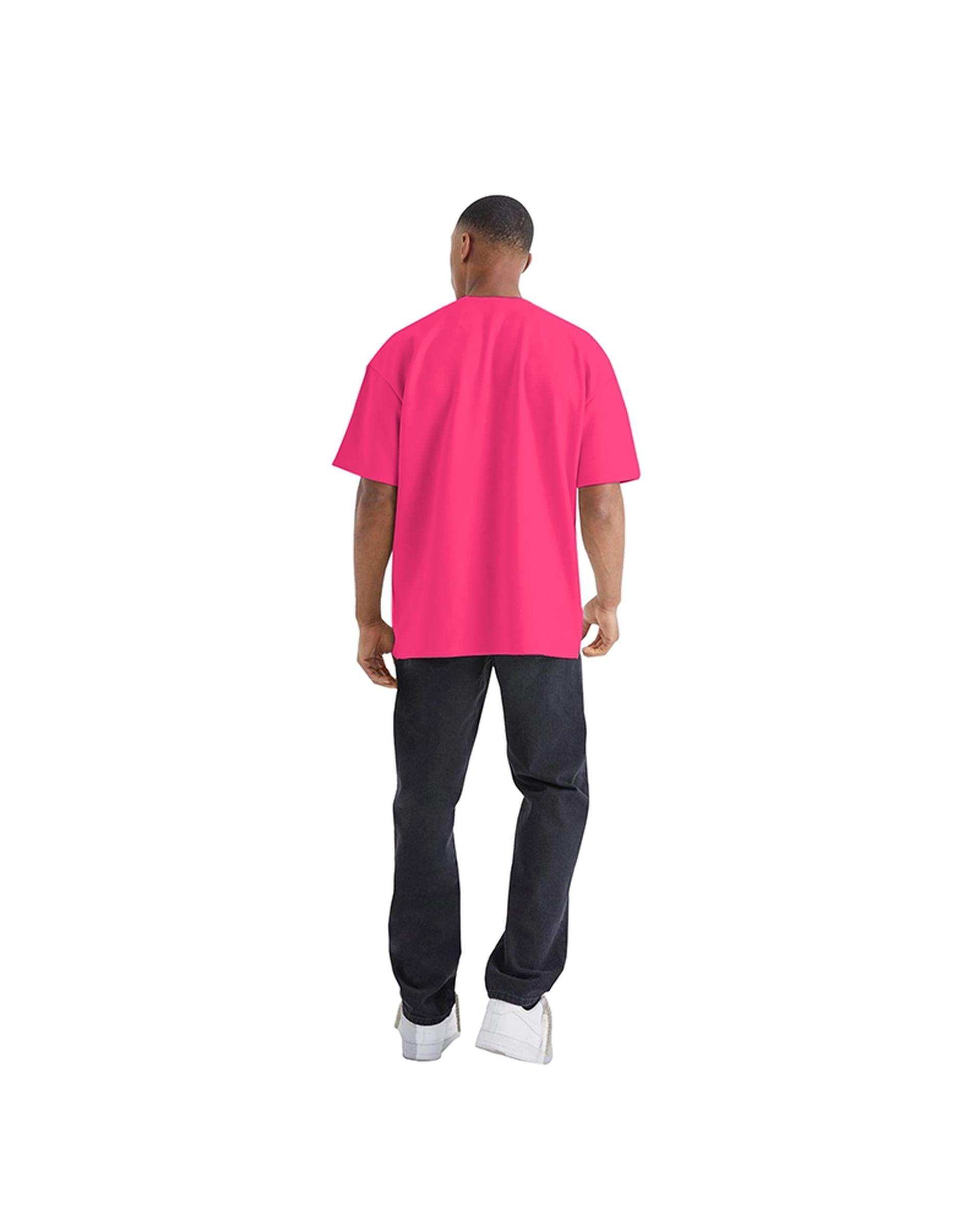 تی شرت مردانه اورسایز سرخابی نوزده نود و یک 1991 مدل TS1963 So