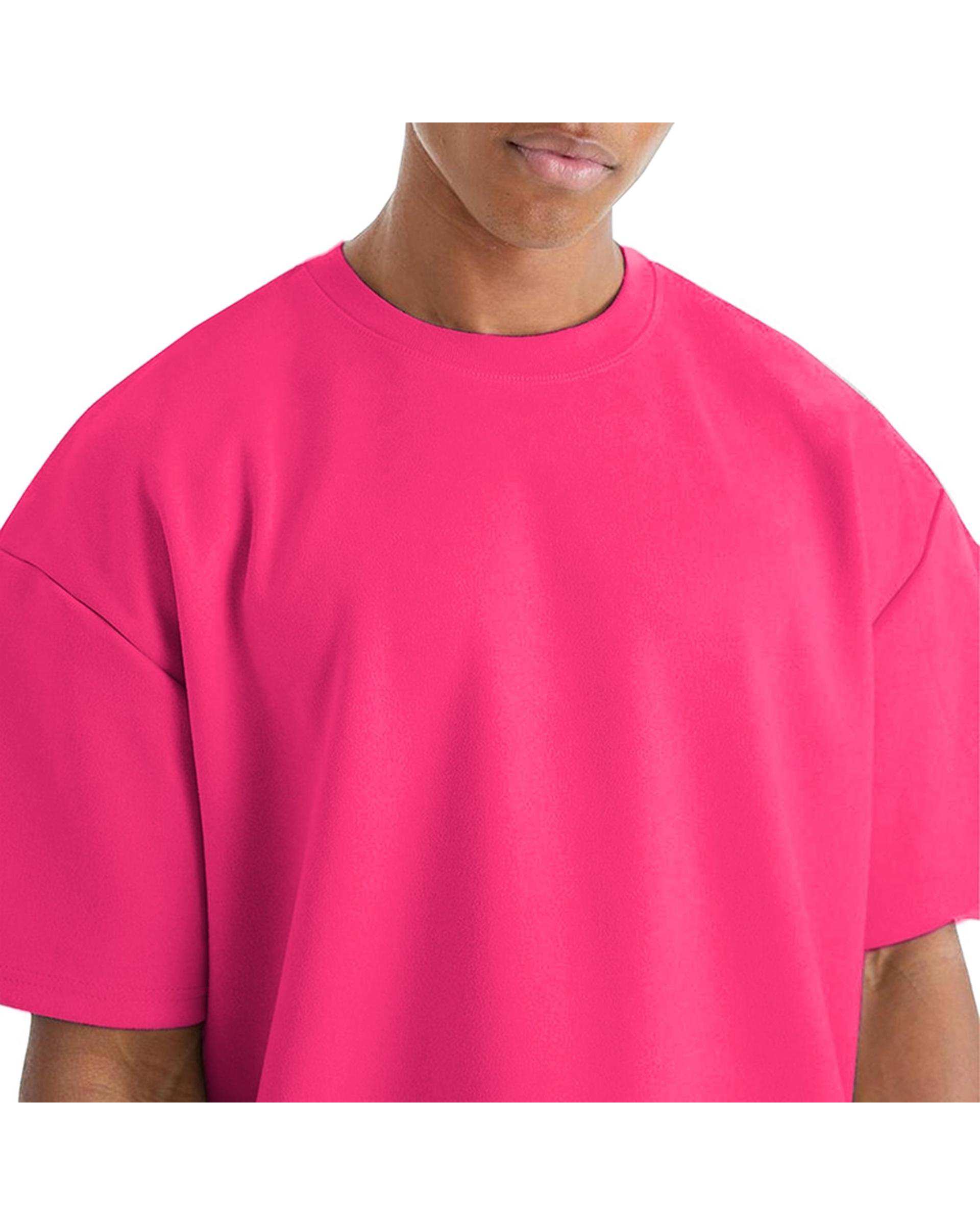 تی شرت مردانه اورسایز سرخابی نوزده نود و یک 1991 مدل TS1963 So