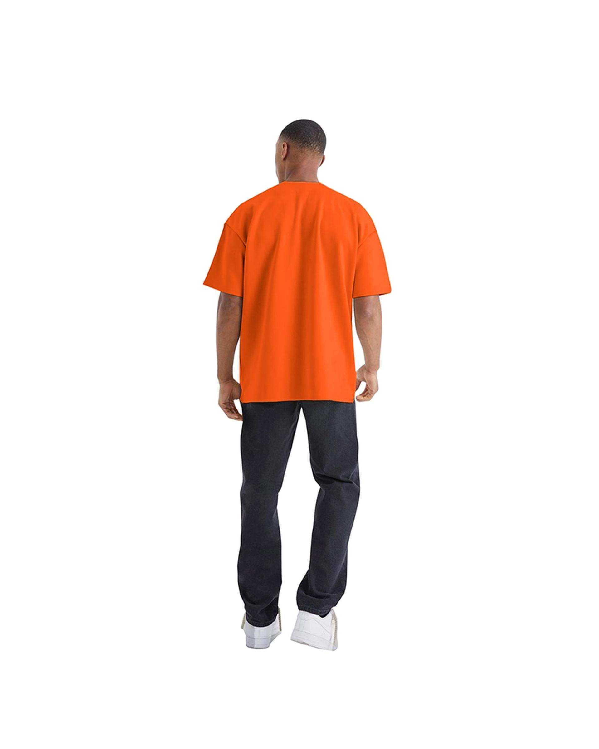 تی شرت مردانه اورسایز نارنجی نوزده نود و یک 1991 مدل TS1963 Or