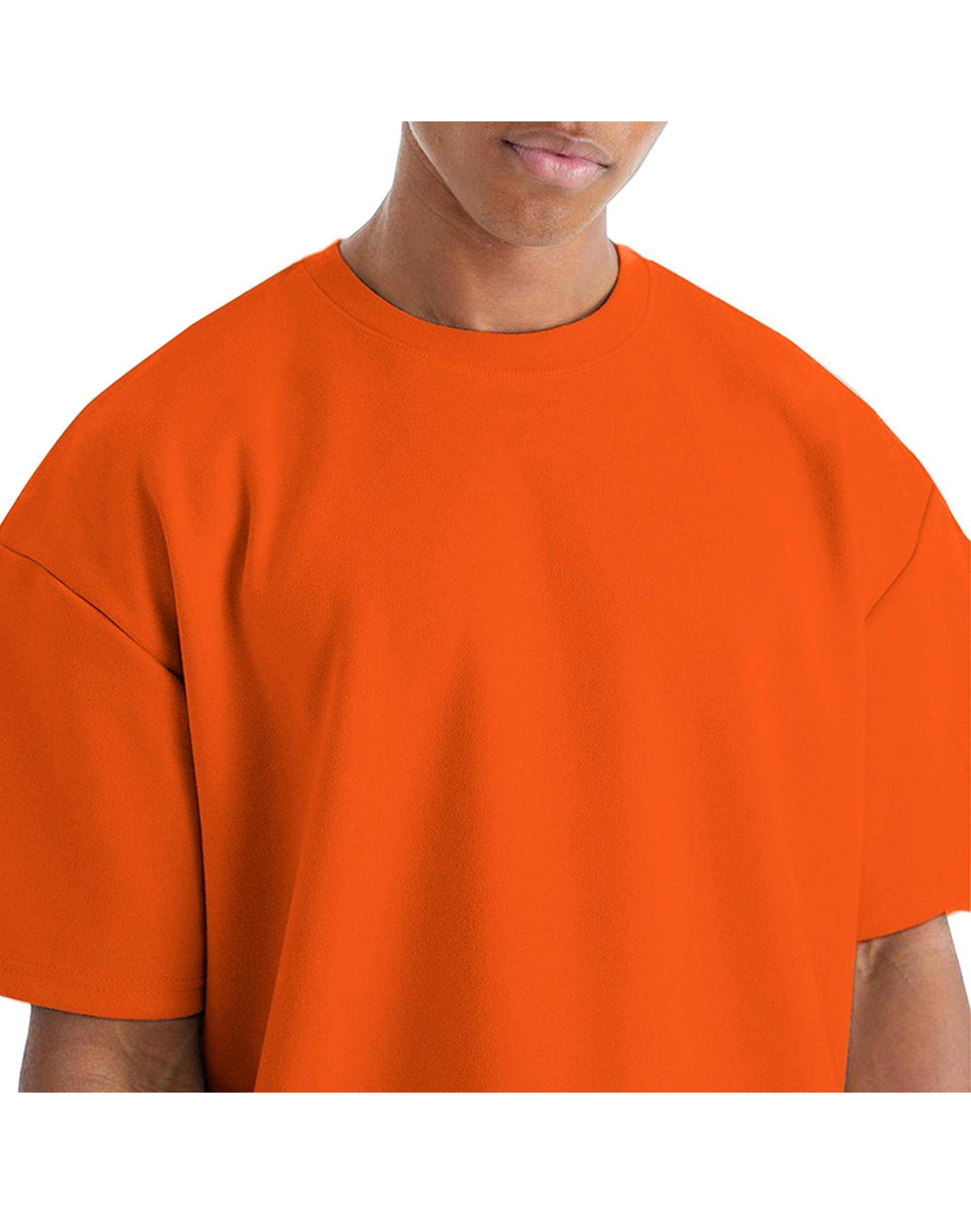 تی شرت مردانه اورسایز نارنجی نوزده نود و یک 1991 مدل TS1963 Or