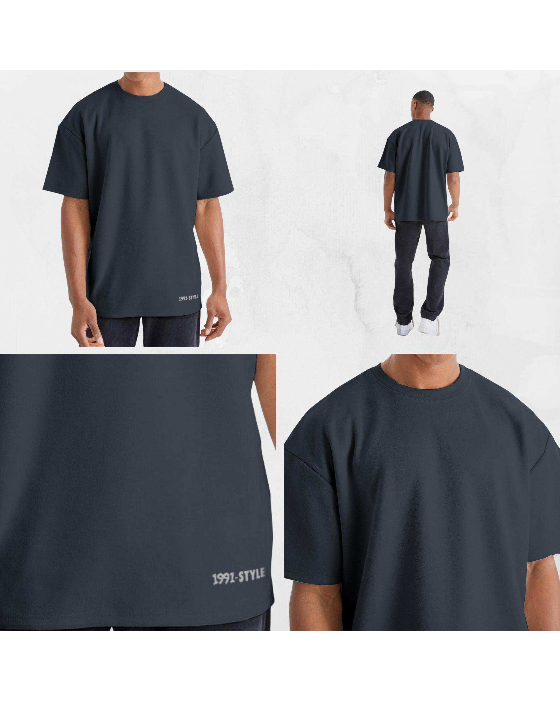 تی شرت مردانه اورسایز دودی نوزده نود و یک 1991 مدل TS1963 DG