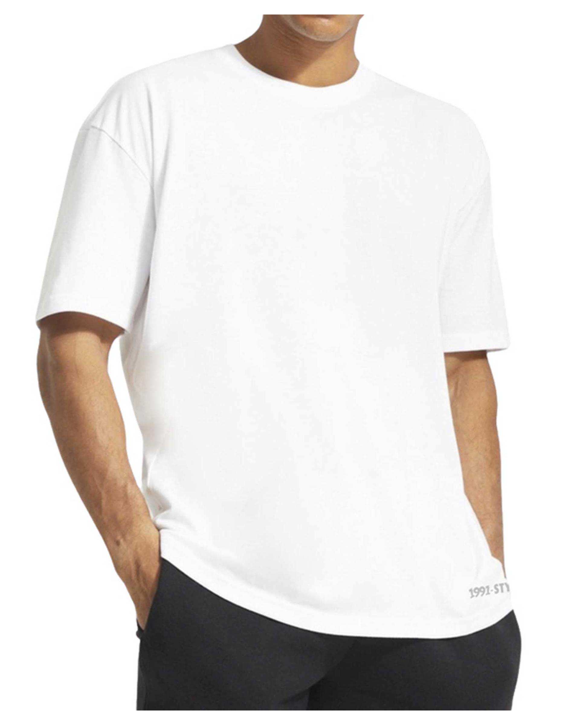 تی شرت مردانه اورسایز سفید نوزده نود و یک 1991 مدل TS1963 W