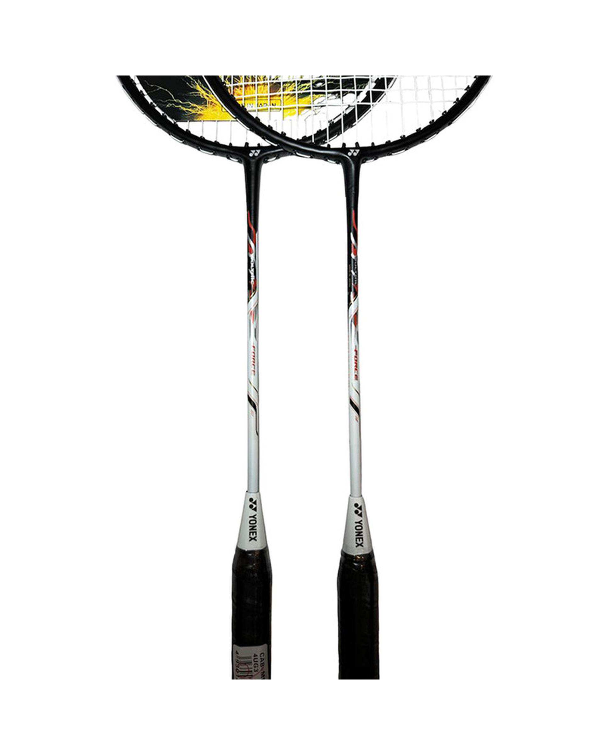 راکت بدمینتون سفید مشکی یونکس مدل DUORA 12 بسته دو عددی