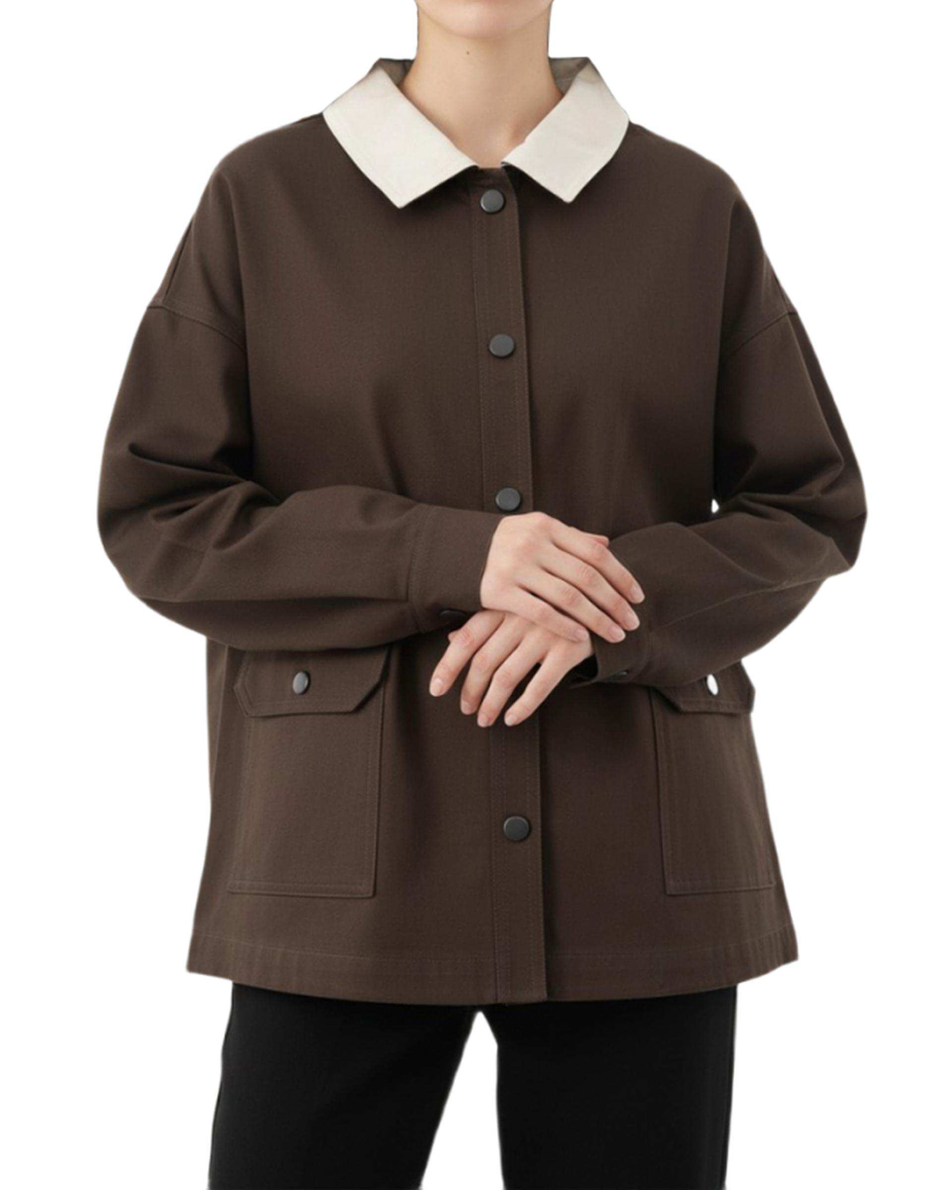 کت زنانه قهوه ای کرم سرژه Serge کد 232187