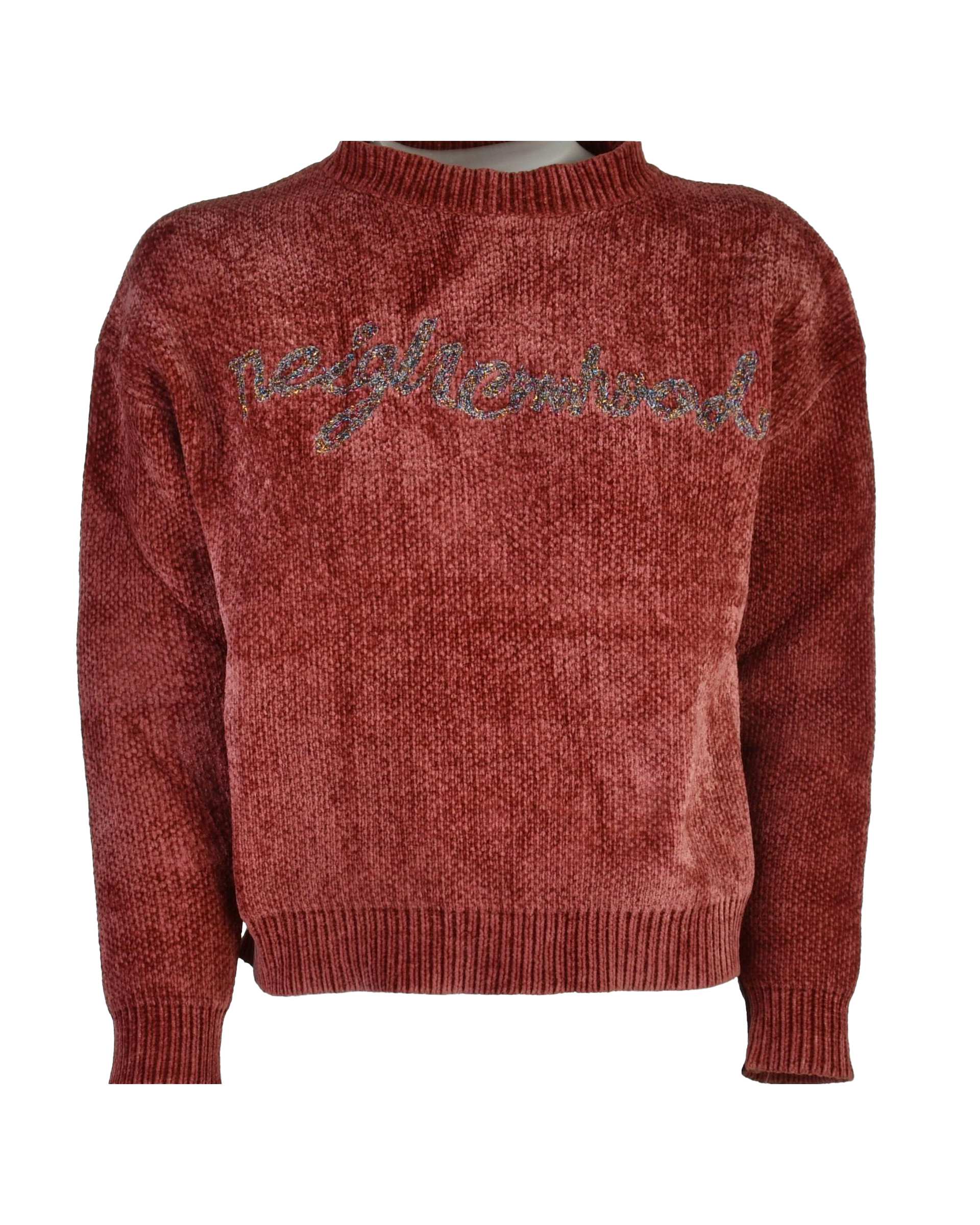 پلیور بافت زنانه آجری مدل 001256