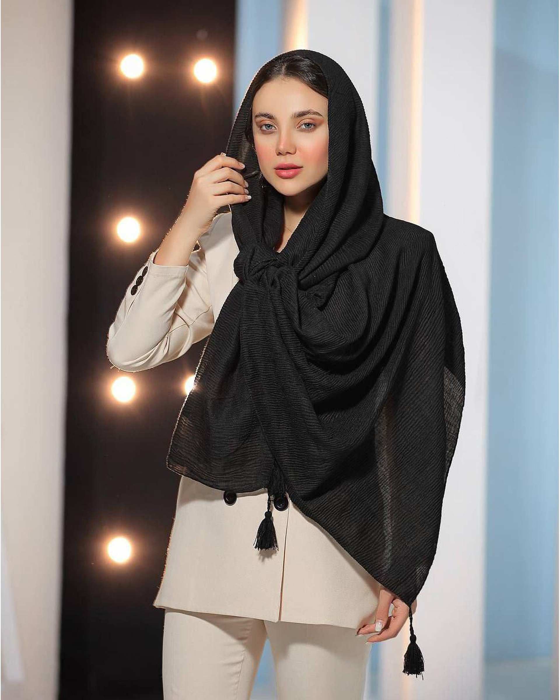 شال زنانه پلیسه جناقی پاییزه کد ROZ1021