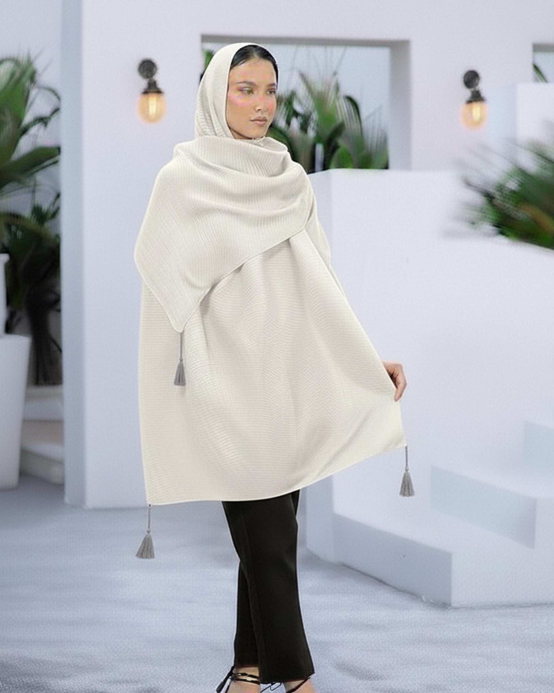 شال زنانه پلیسه جناقی پاییزه کد ROZ1021