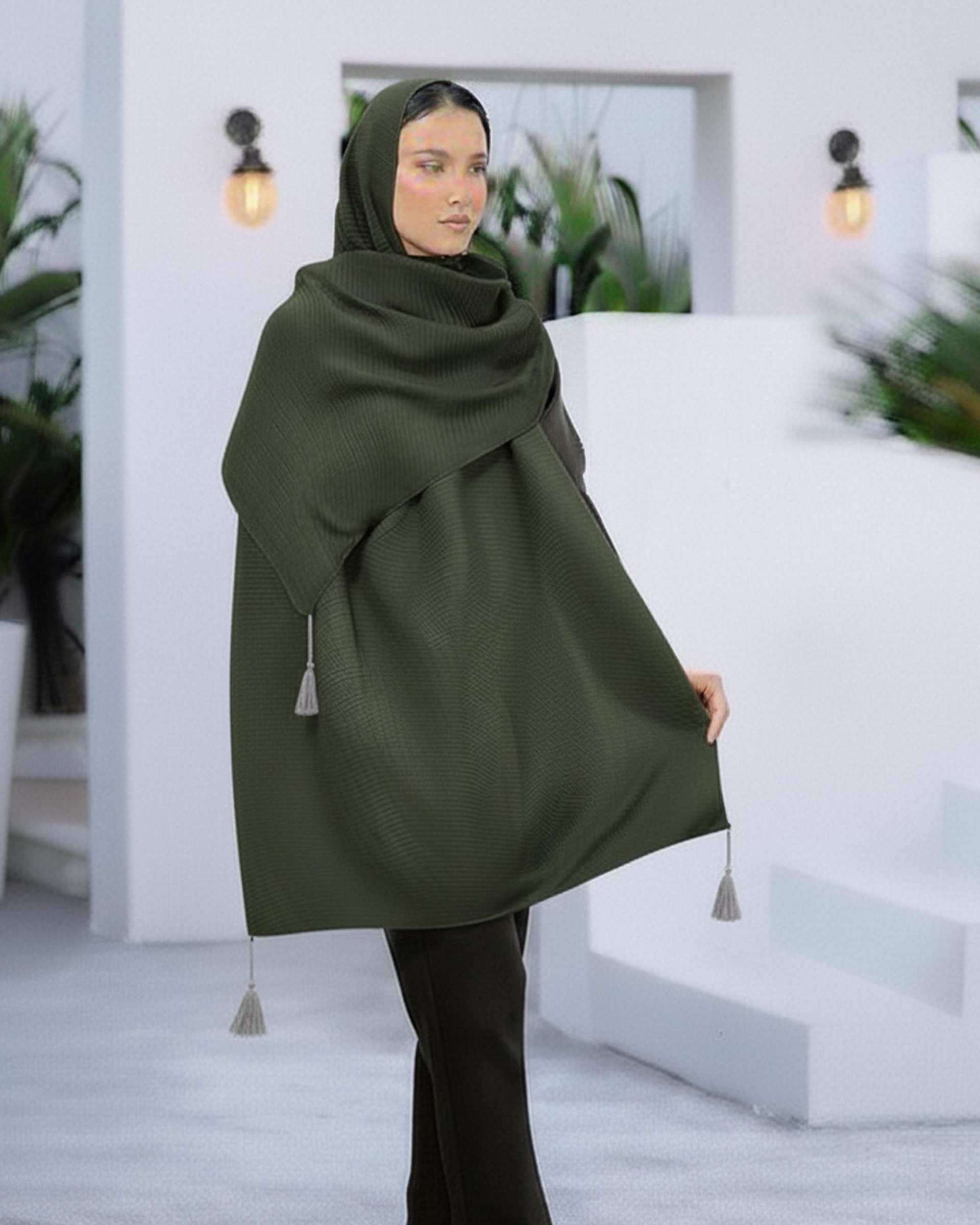 شال زنانه پلیسه جناقی پاییزه کد ROZ1021