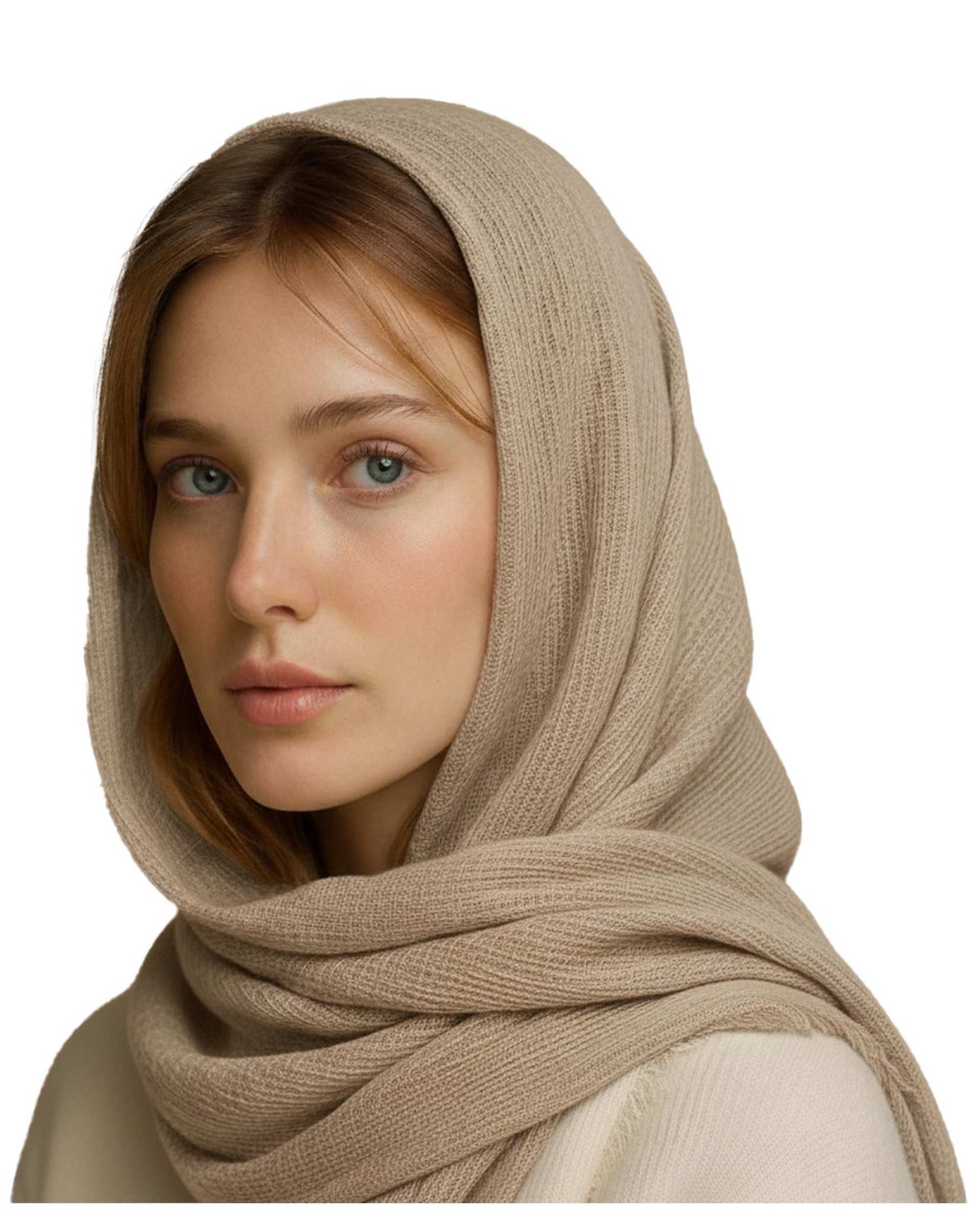 شال زنانه برشکا مدل کنفی حصیری