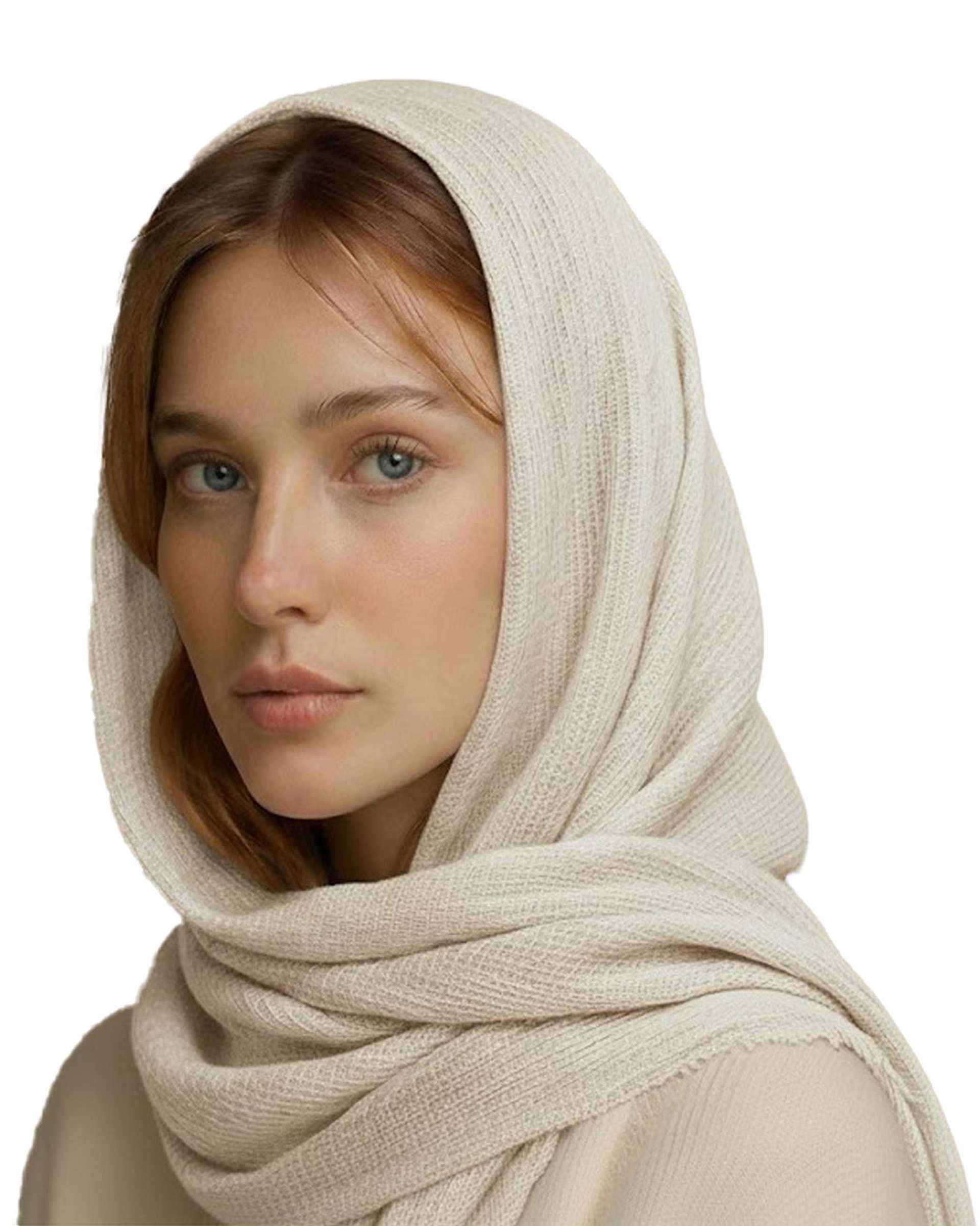 شال زنانه برشکا مدل کنفی حصیری