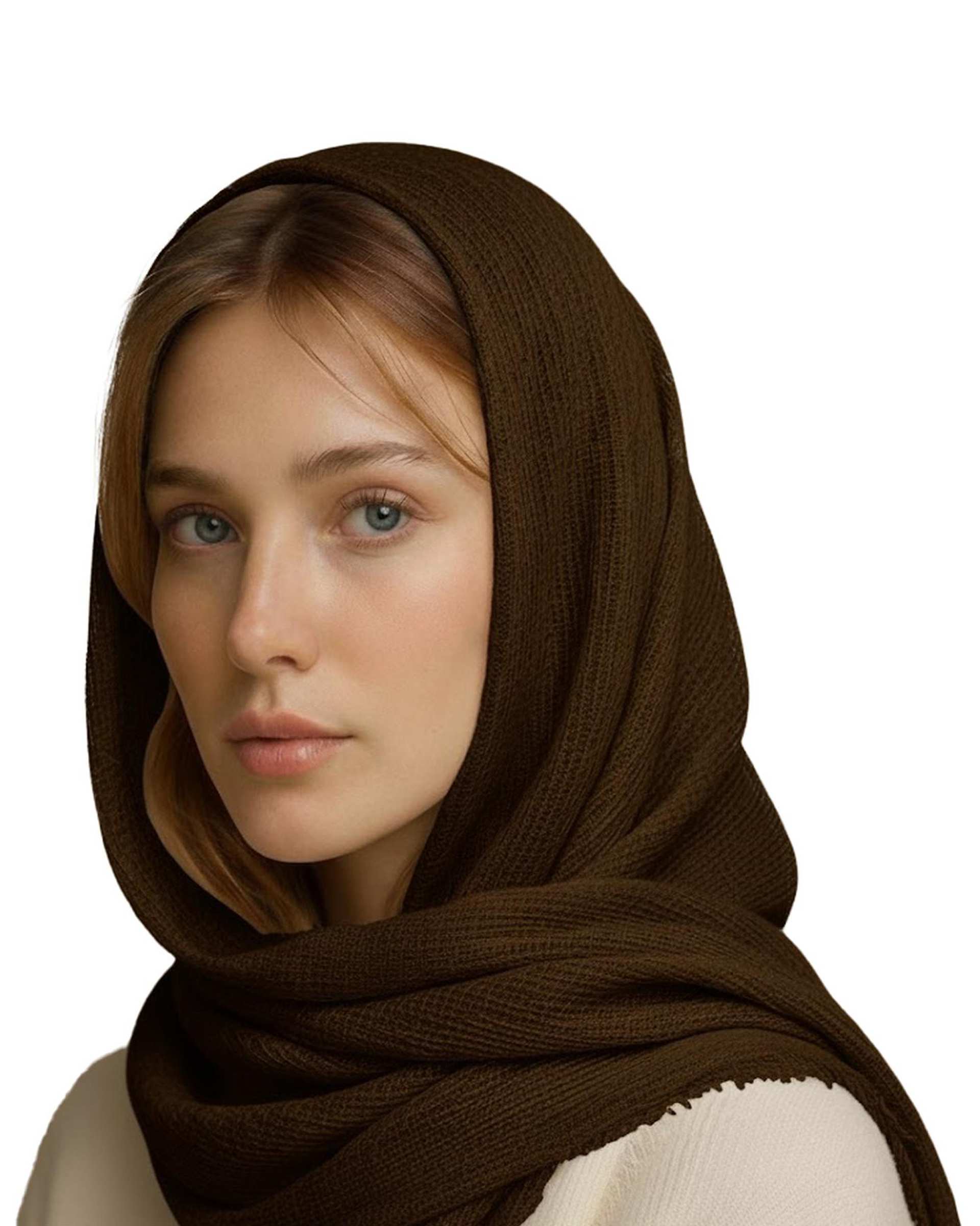 شال زنانه برشکا مدل کنفی حصیری