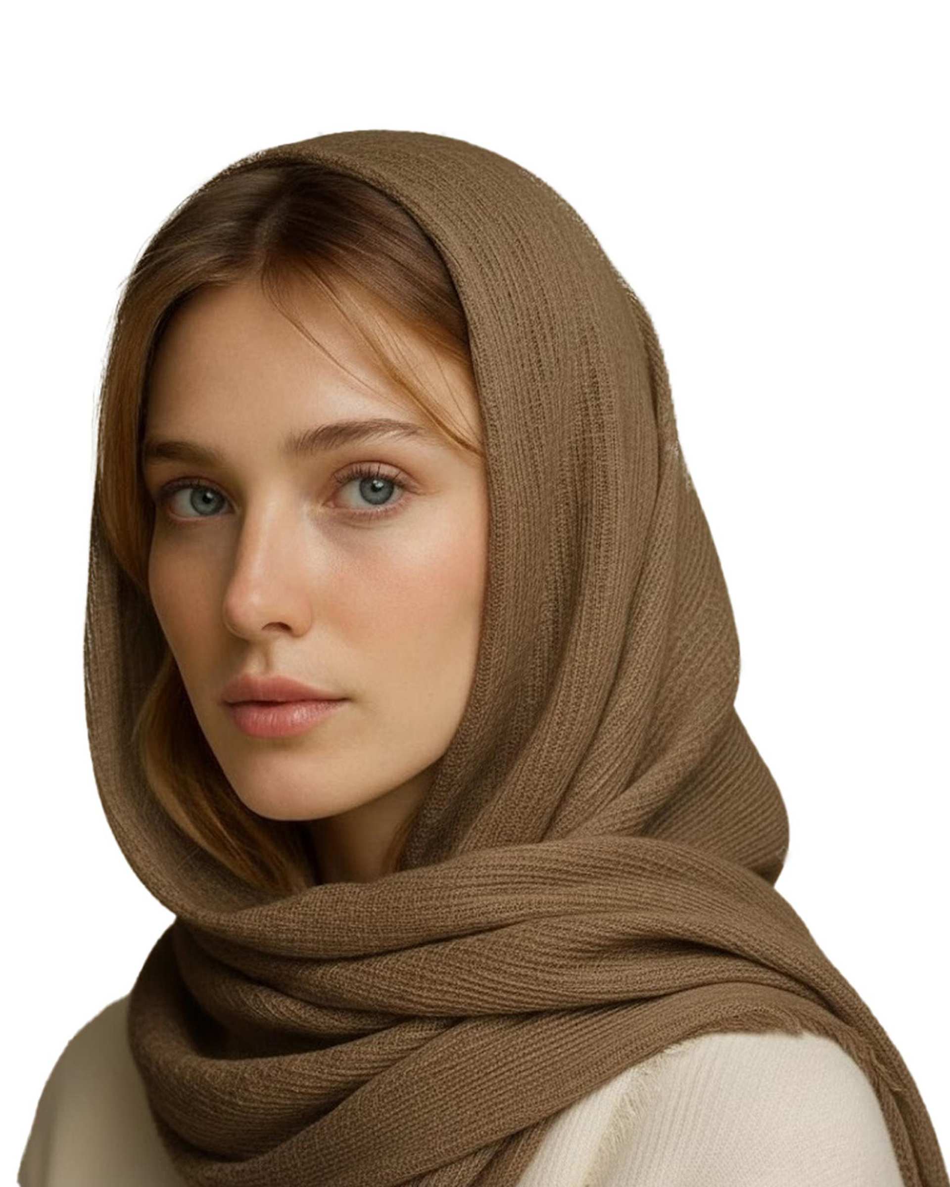 شال زنانه برشکا مدل کنفی حصیری