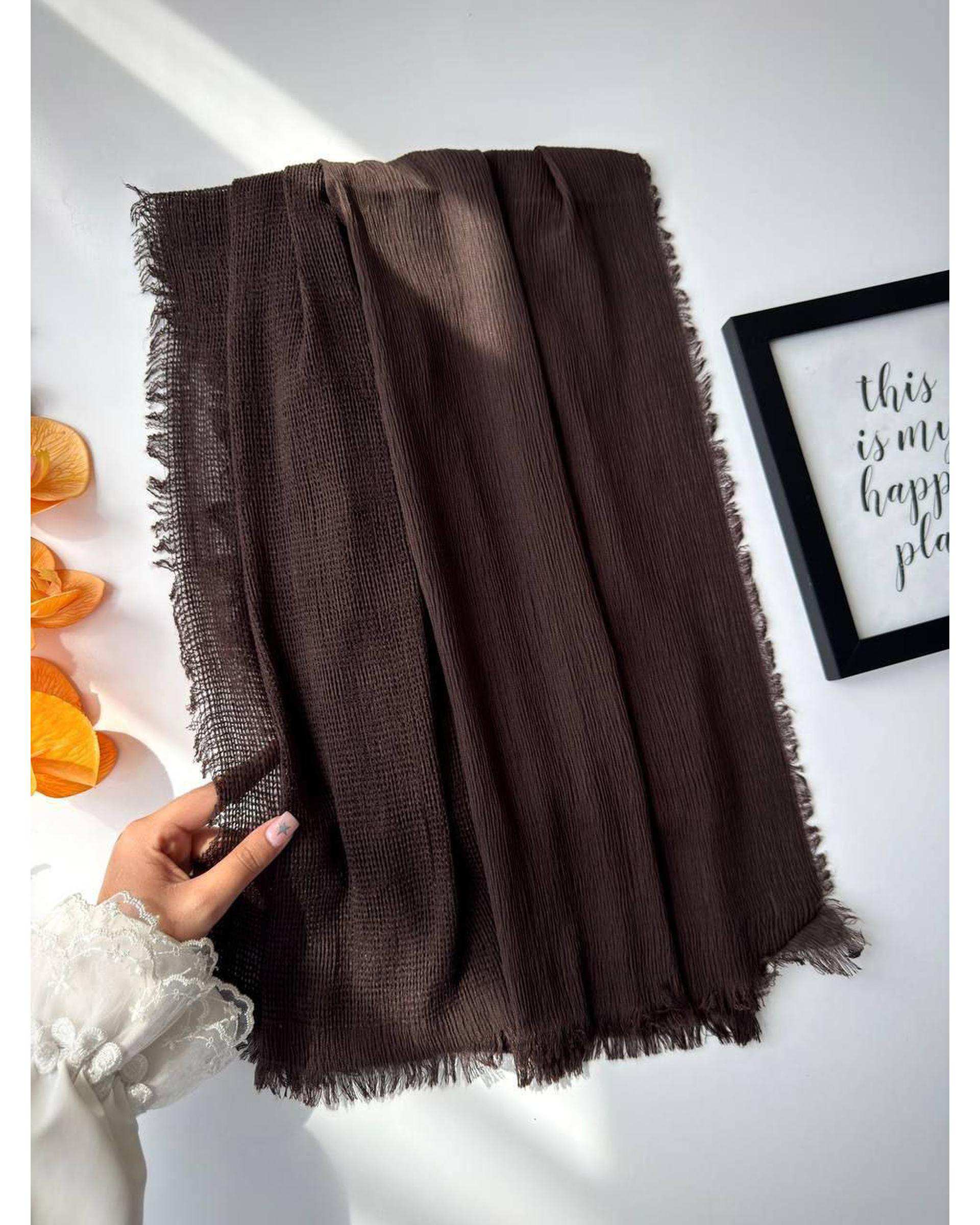 شال زنانه برشکا مدل کنفی حصیری