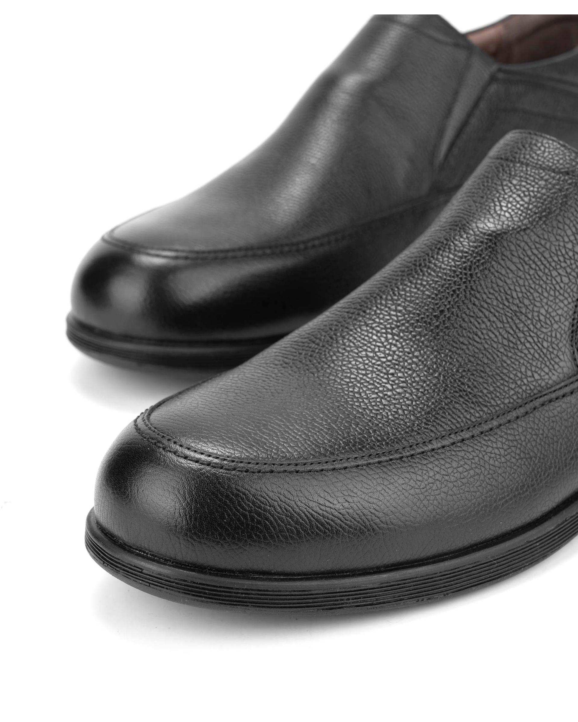 کفش چرم مردانه کژوال مشکی صاد Saad مدل AL5601