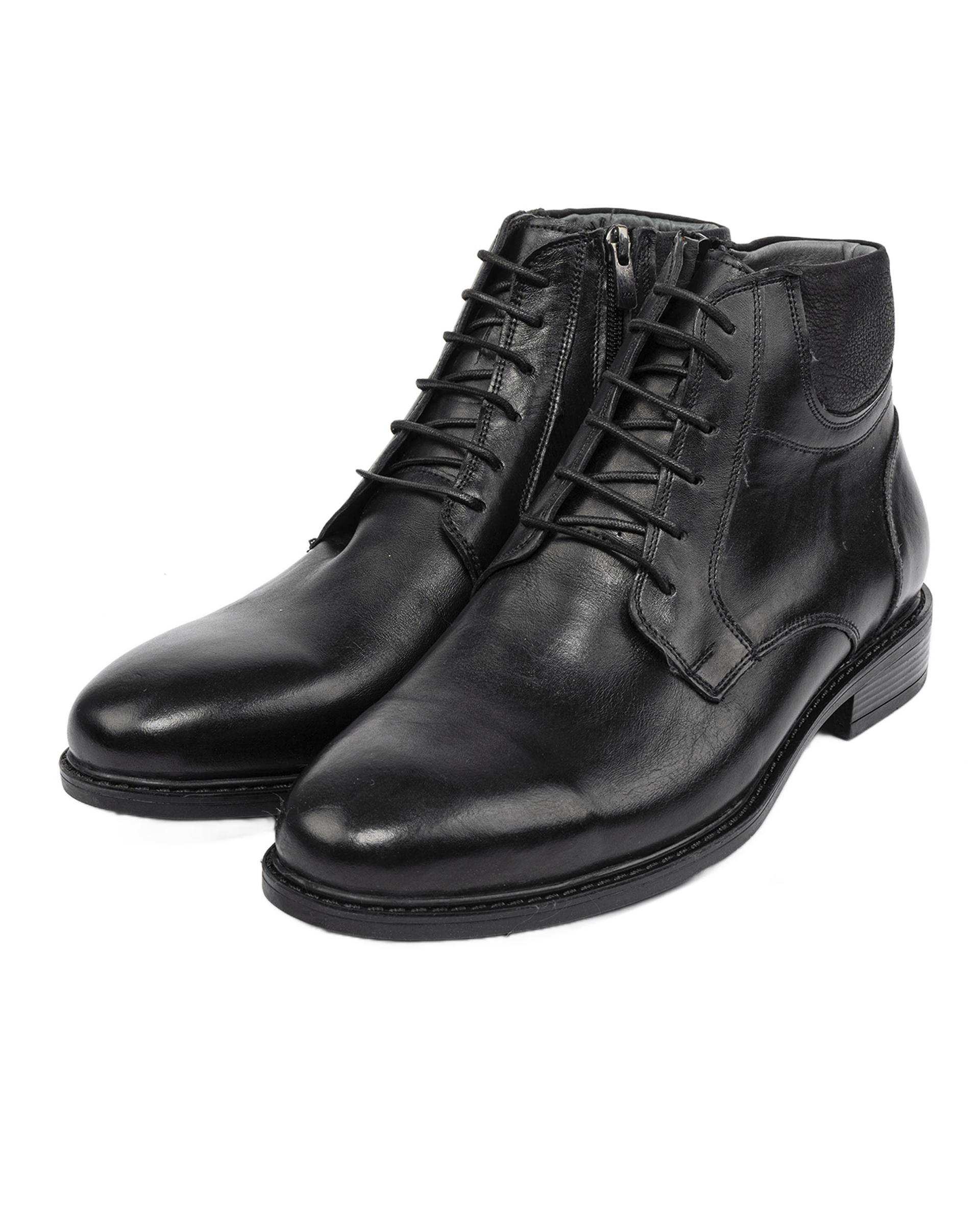 نیم بوت چرم مردانه مشکی صاد Saad مدل PT0901