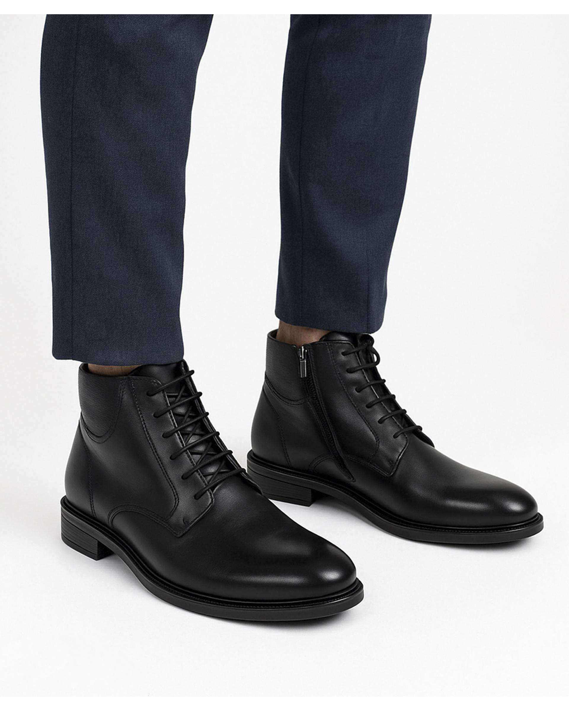 نیم بوت چرم مردانه مشکی صاد Saad مدل PT0901