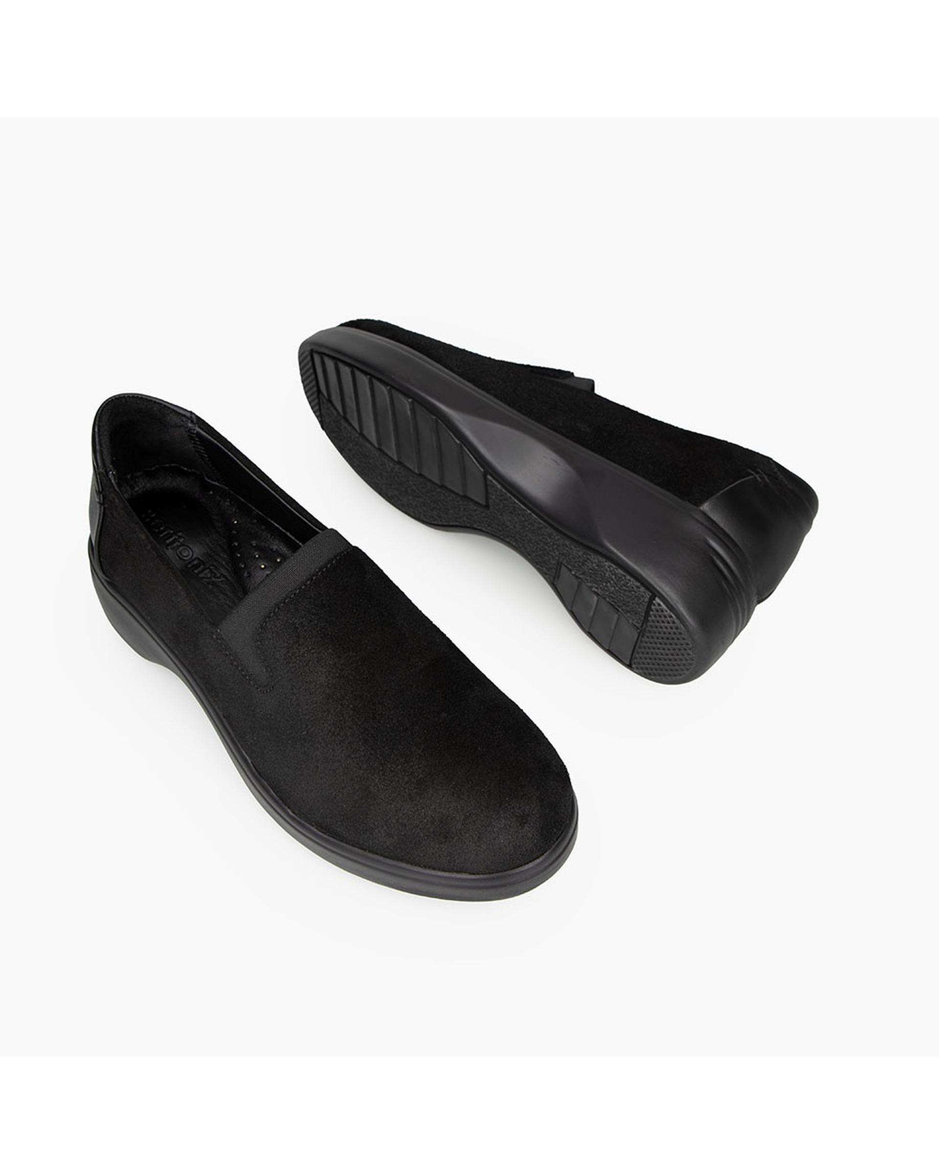 کفش چرم زنانه کژوال طبی مشکی برتونیکس Berttonix کد D 766