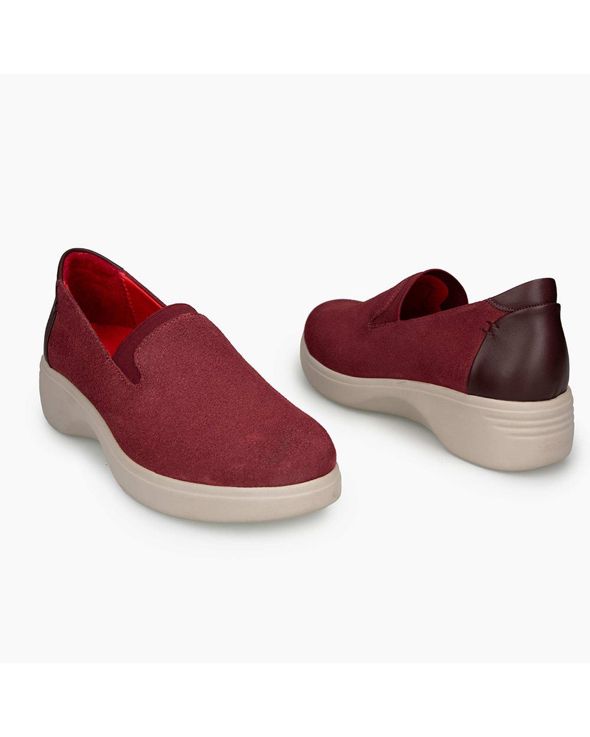 کفش چرم زنانه کژوال طبی زرشکی برتونیکس Berttonix کد D 766