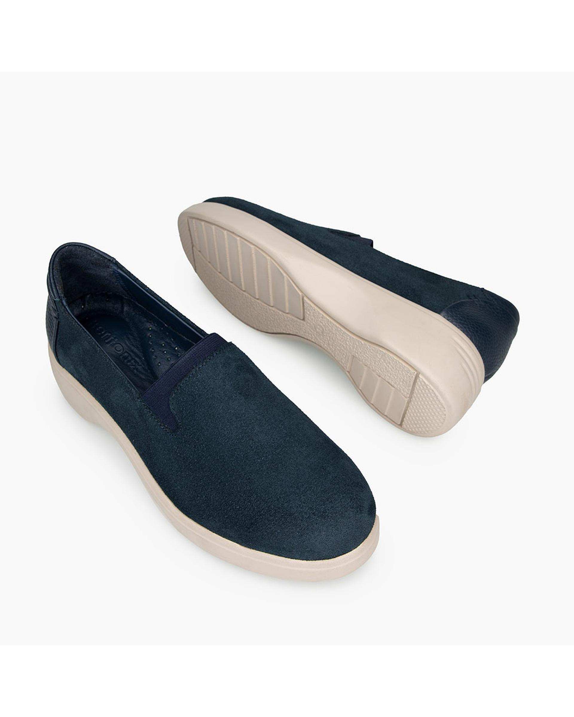 کفش چرم زنانه کژوال طبی سرمه ای برتونیکس Berttonix کد D 766