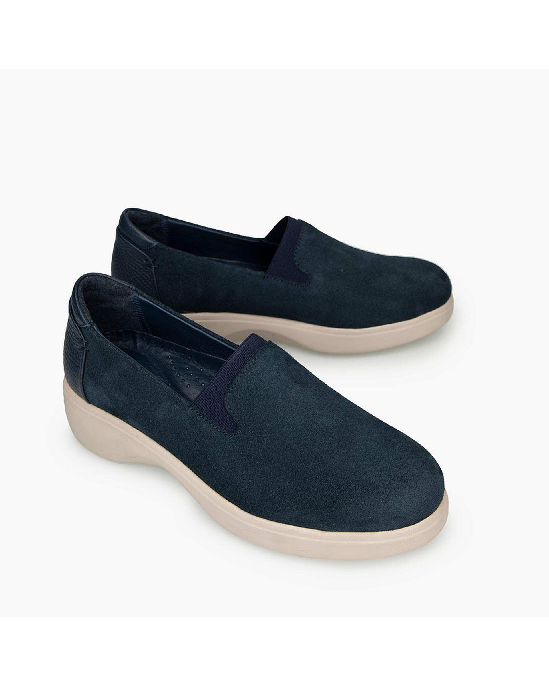 کفش چرم زنانه کژوال طبی سرمه ای برتونیکس Berttonix کد D 766