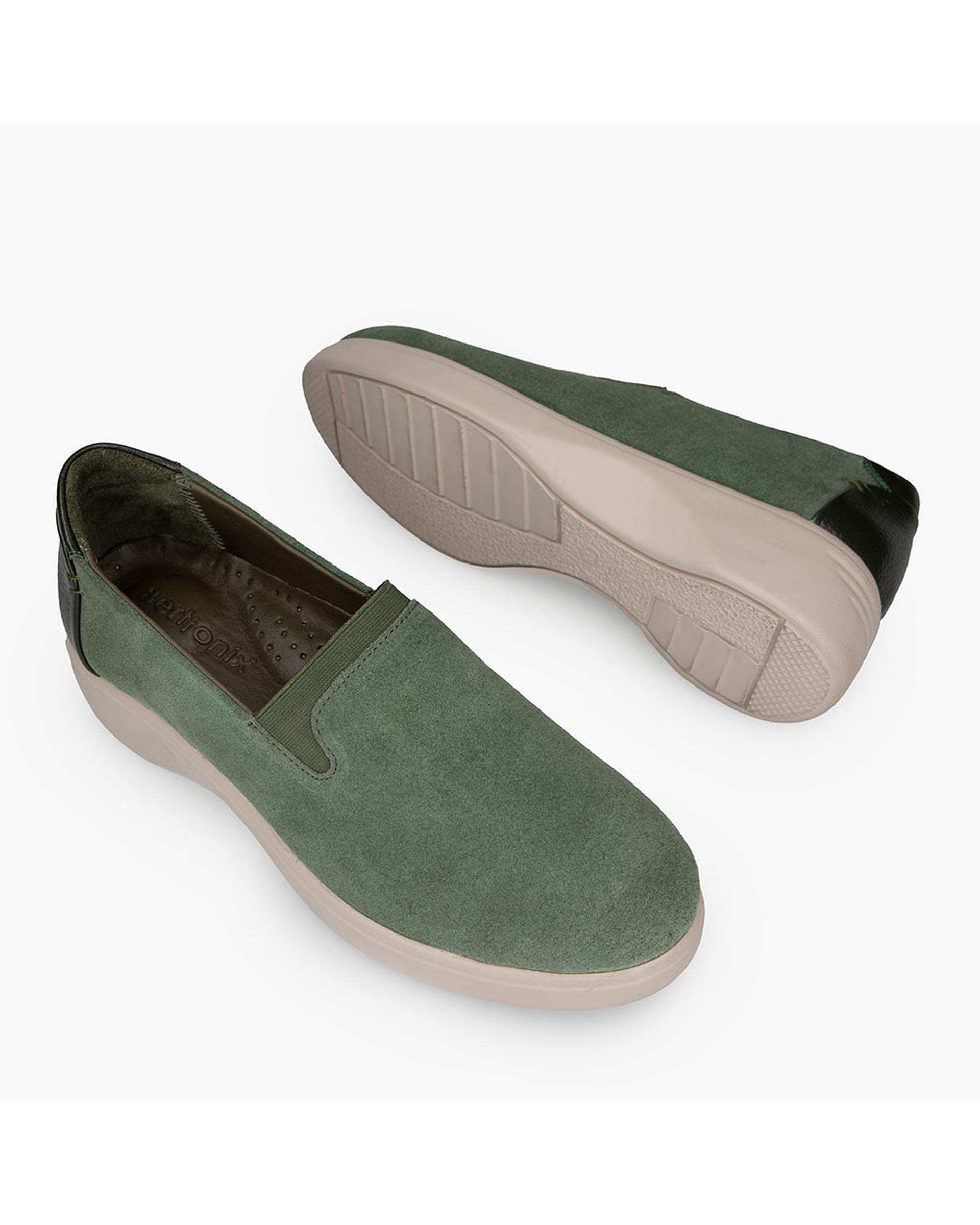 کفش چرم زنانه کژوال طبی سبز برتونیکس Berttonix کد D 766