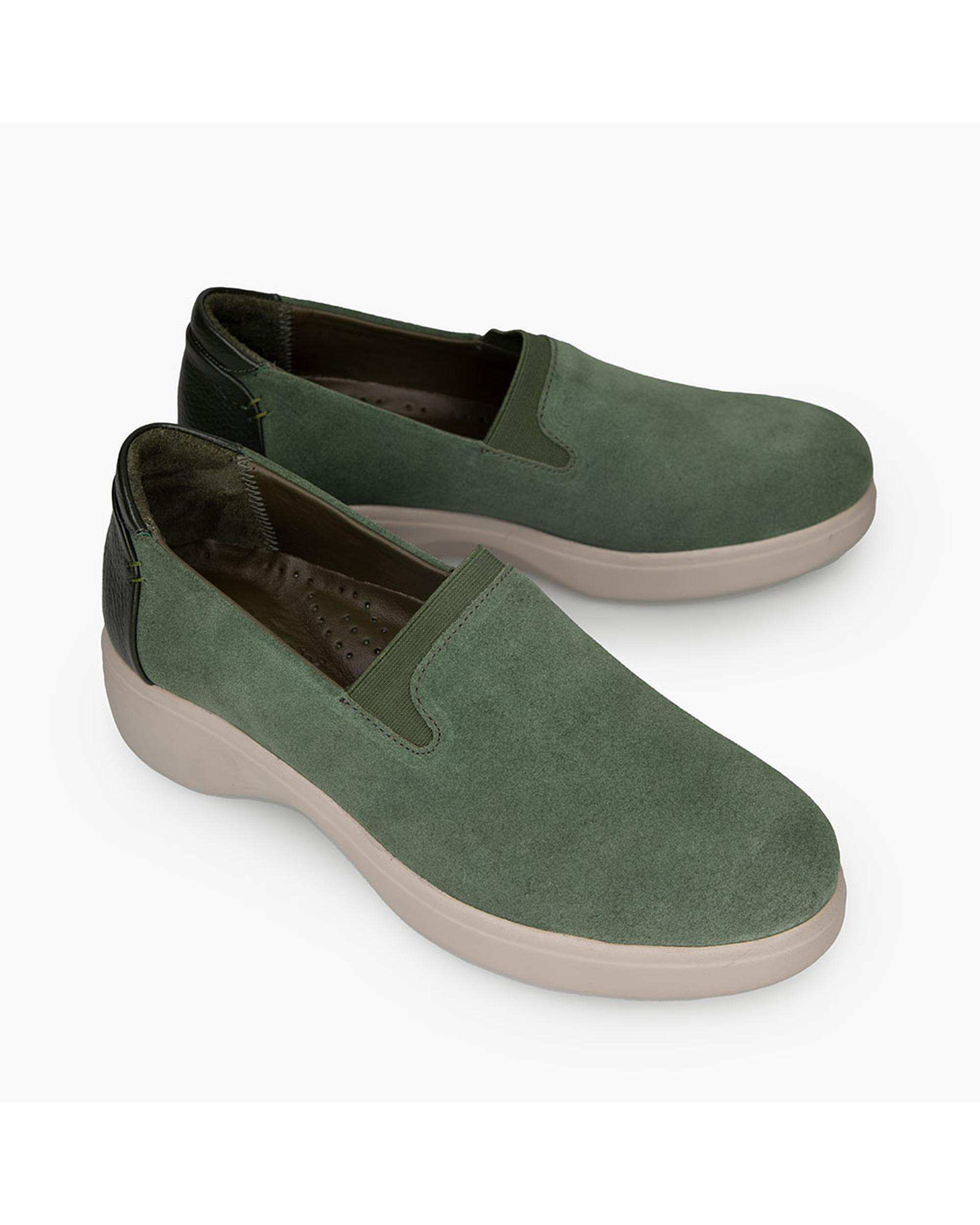 کفش چرم زنانه کژوال طبی سبز برتونیکس Berttonix کد D 766