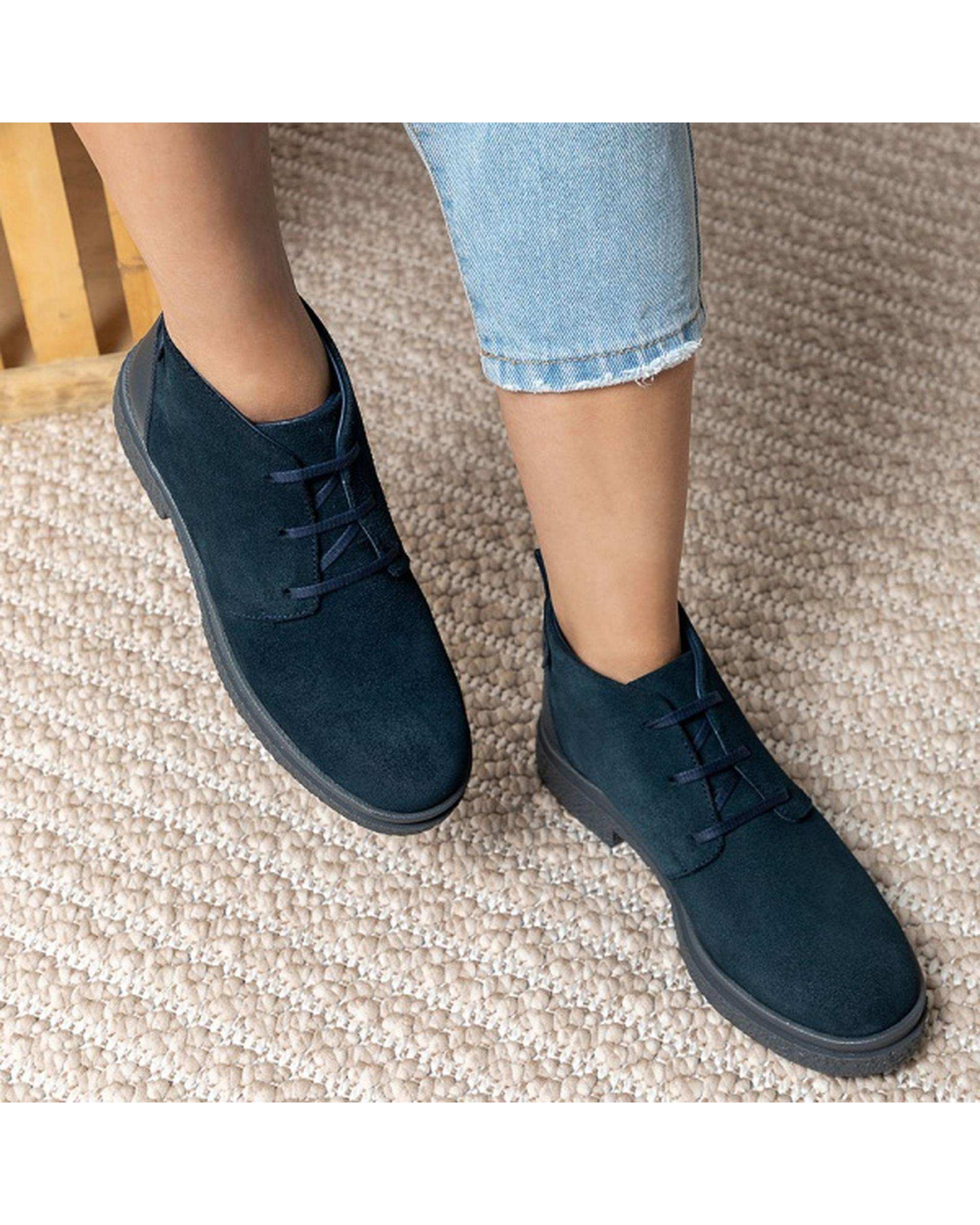 نیم بوت چرم زنانه طبی سرمه ای برتونیکس Berttonix کد B 777