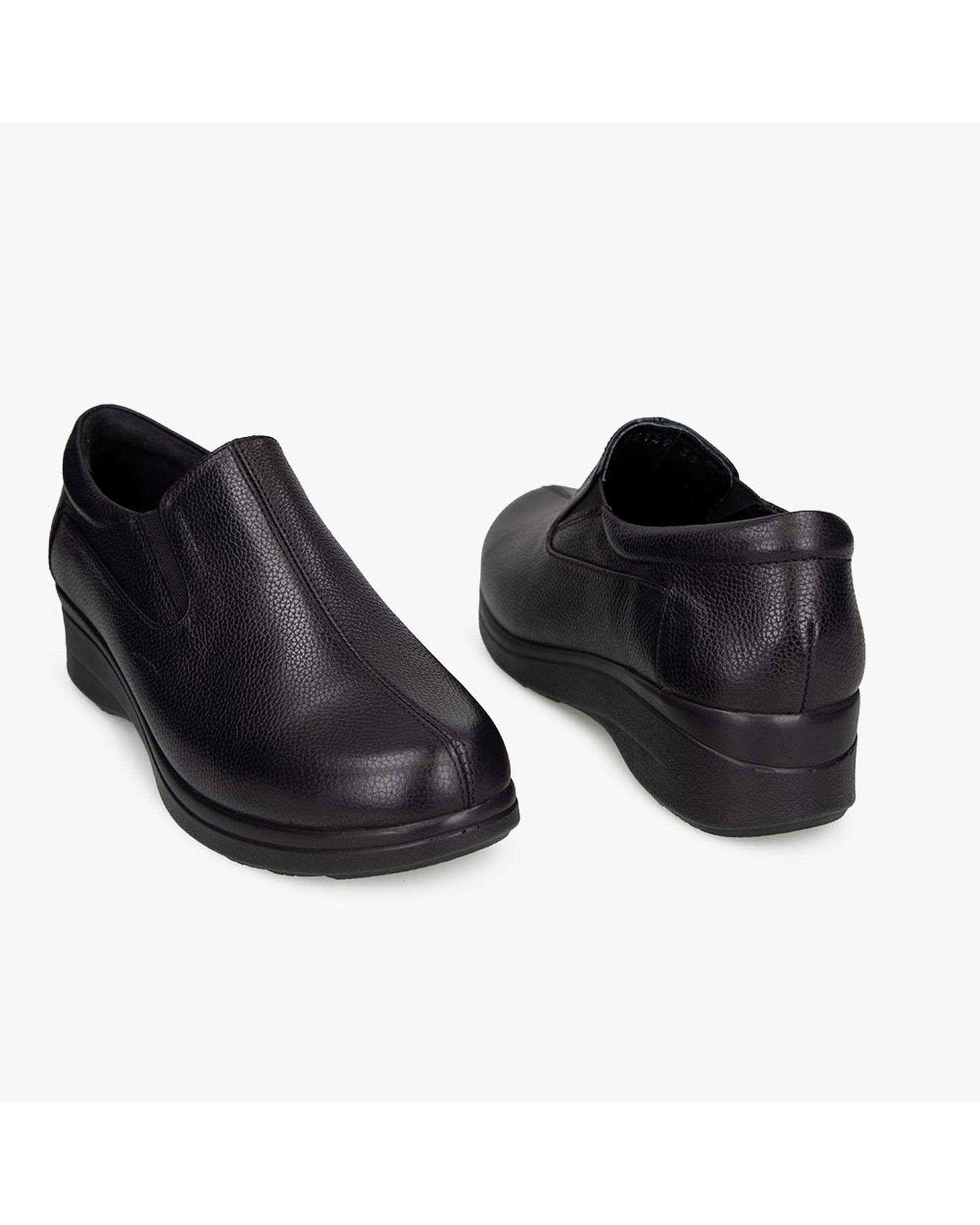 کفش چرم زنانه کژوال طبی مشکی برتونیکس Berttonix کد A-4022