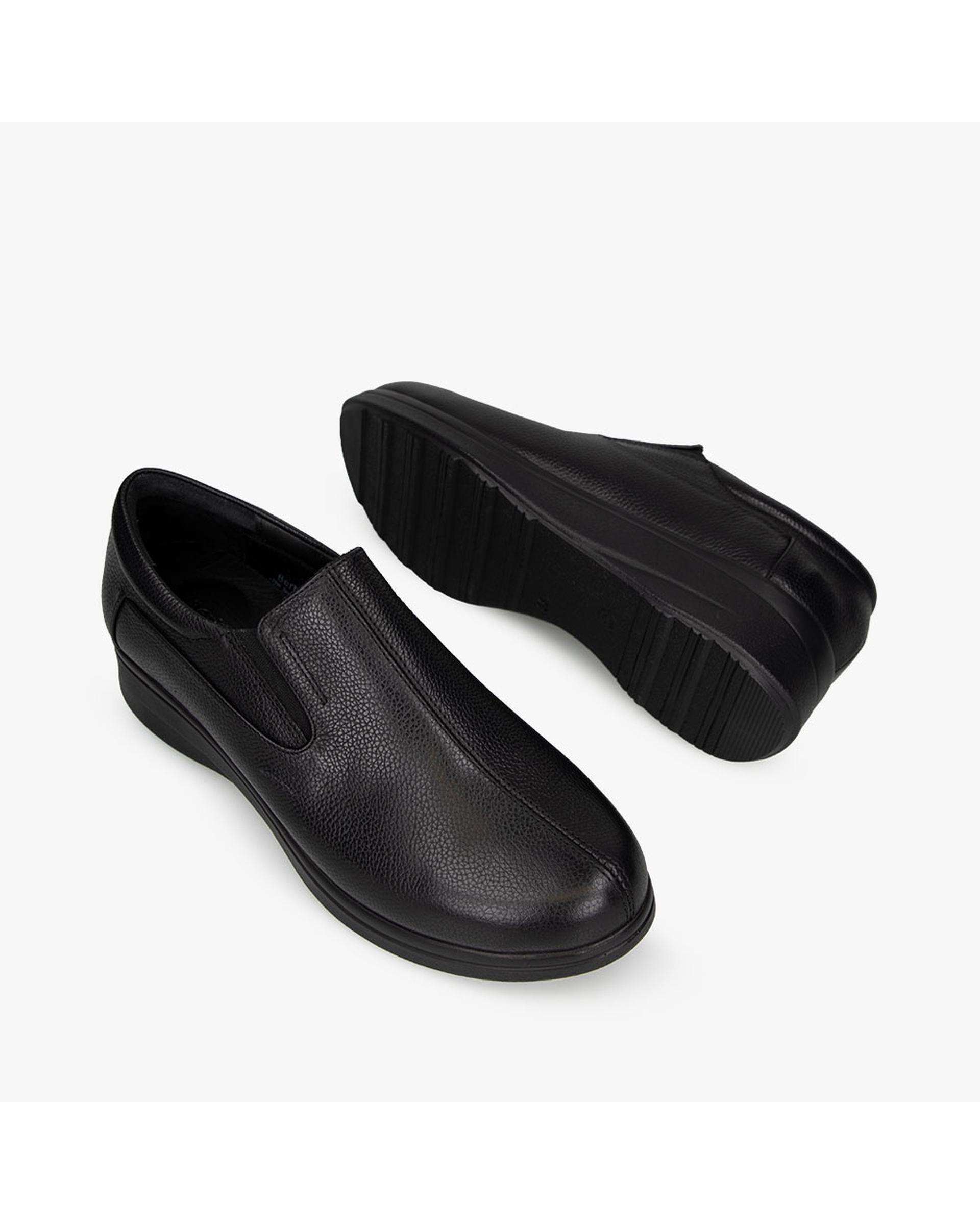 کفش چرم زنانه کژوال طبی مشکی برتونیکس Berttonix کد A-4022