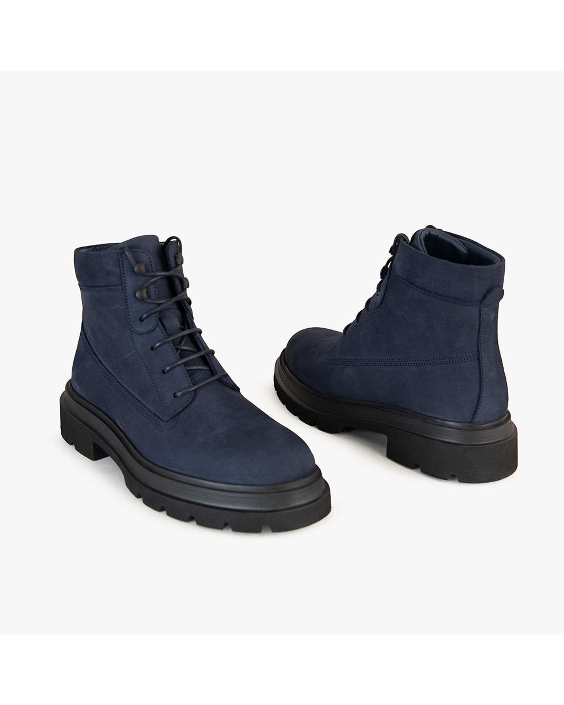 بوت چرم مردانه طبی سرمه ای برتونیکس Berttonix کد C 545