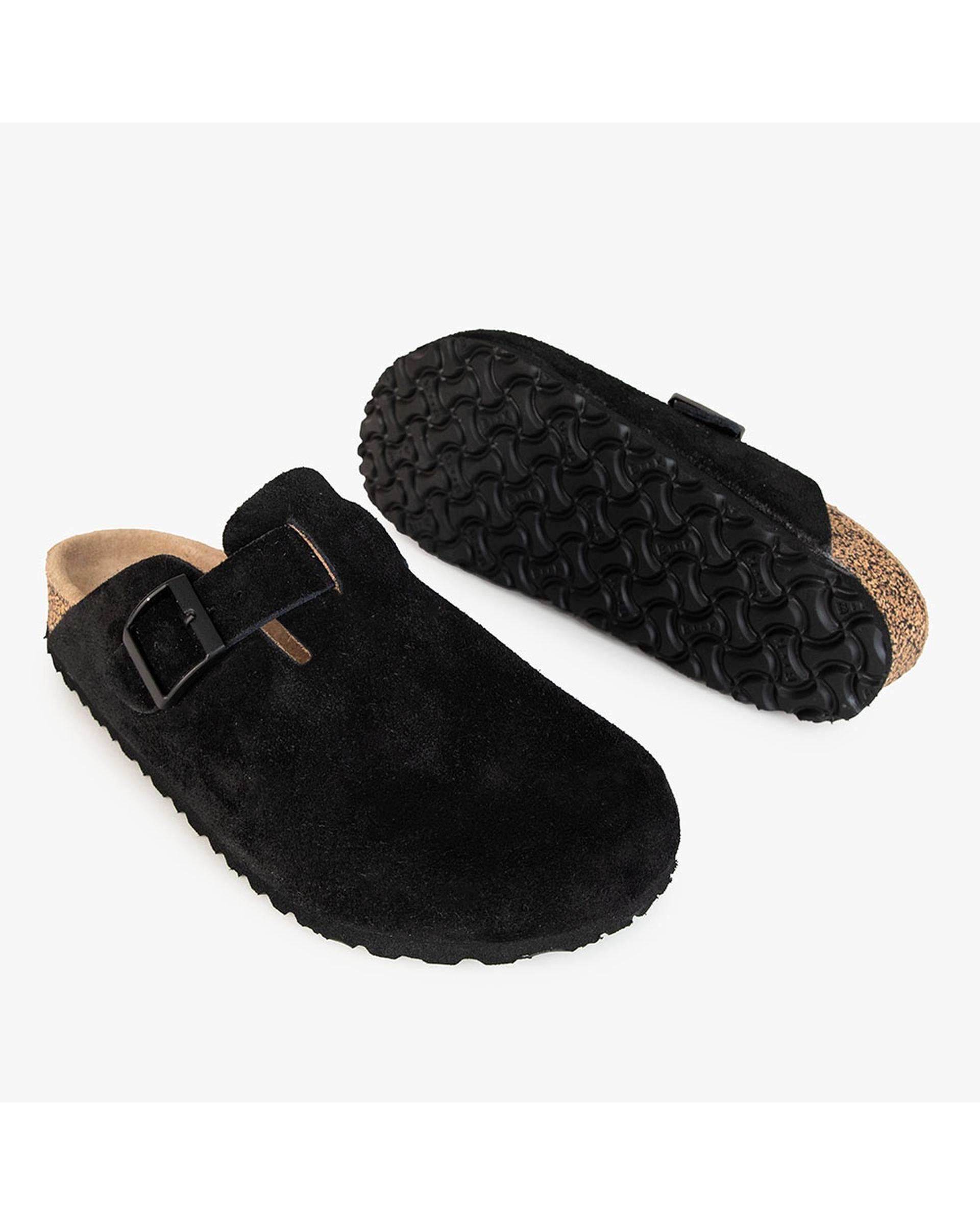 صندل اسلیپر چرم مردانه طبی مشکی برتونیکس Berttonix کد PS-۰۵