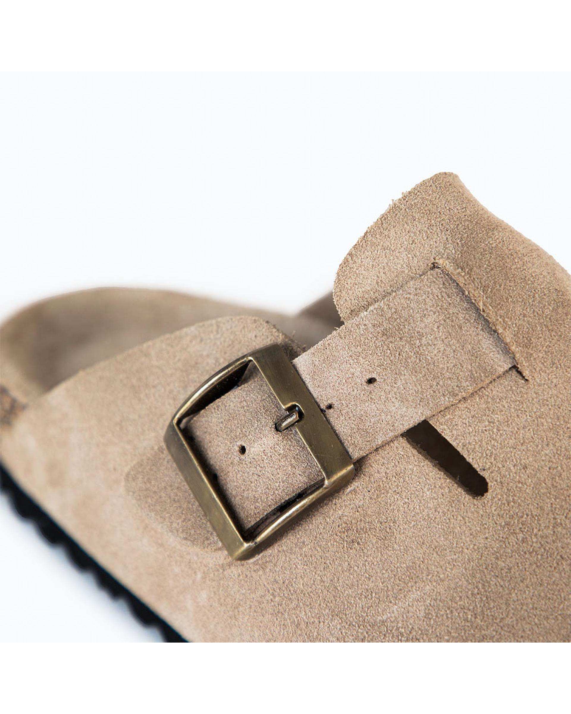 صندل اسلیپر چرم مردانه طبی خاکی برتونیکس Berttonix کد PS-۰۵