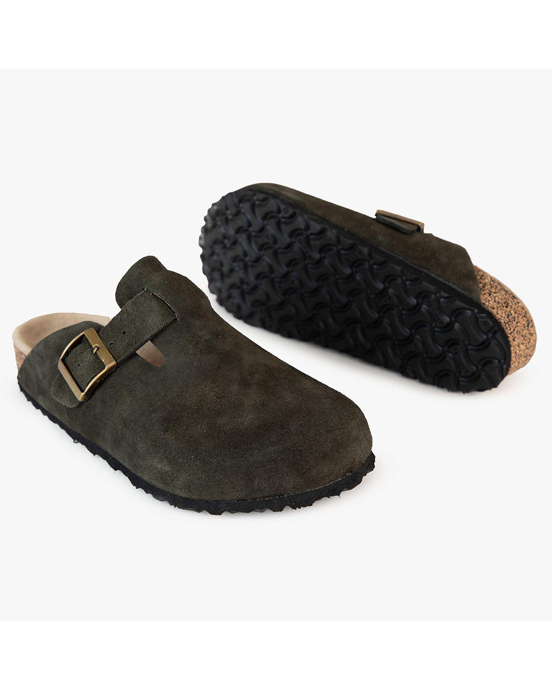 صندل اسلیپر چرم مردانه طبی سبز برتونیکس Berttonix کد PS-۰۵